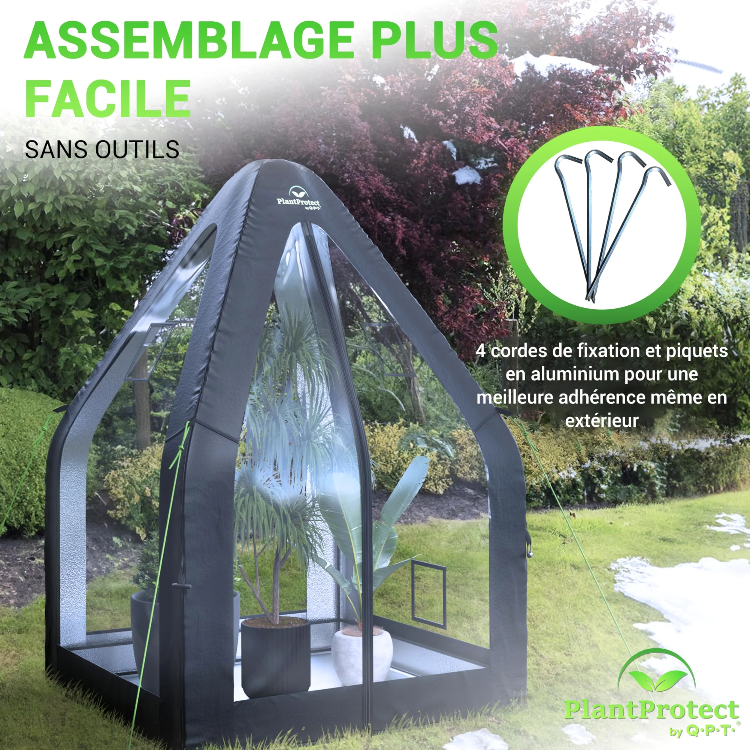 Q.P.T. Serre d'hiver pour Plantes en bac - matériau PVC résistant pour la Protection Contre Le Gel, Le Vent et la Pluie, Montage Facile
