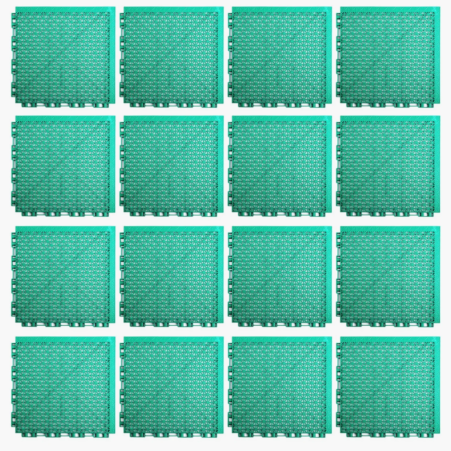 Tefola Lot de 16 Tapis de Sol pour Piscine Hors Sol, Tapis Antidérapant en Plastique Creux, Tapis Puzzle, pour Salle de Bain, Patio, Jardin, Extérieur(Carré, 25x25cm)