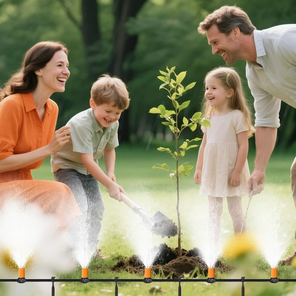 Hoteche Système d'irrigation goutte à goutte avec 30 goutteurs réglables, tuyau de 20 m, adaptateur et accessoires pour jardin/serre