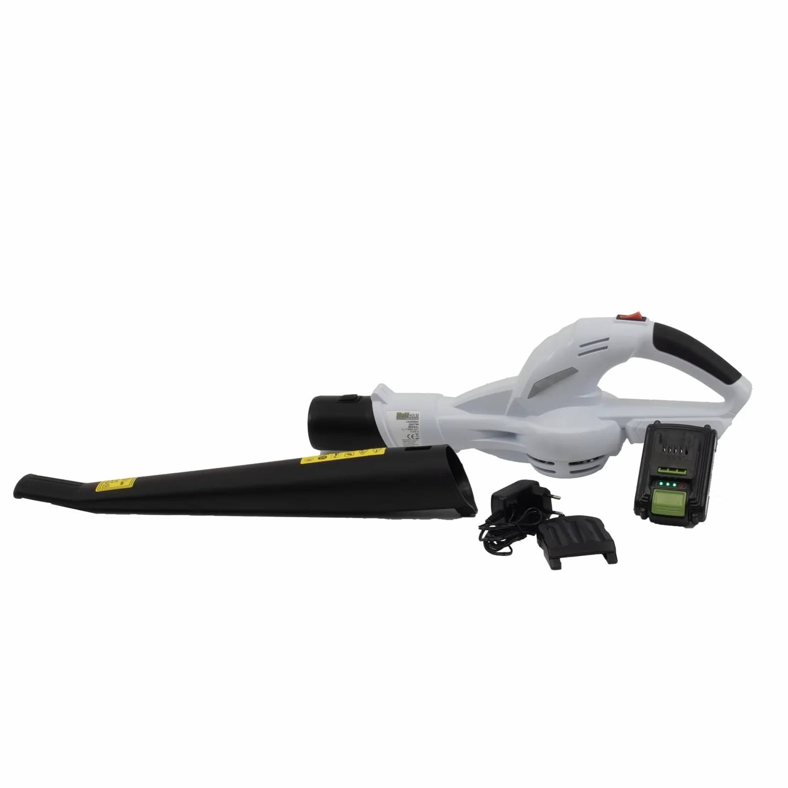 TRUTZHOLM Souffleur à feuilles sans fil 20 V avec batterie de 2000 mAh et chargeur – Souffleur de feuilles sans fil, léger de 1,4 kg avec 90 cm de longueur, 40 min d'autonomie, poignée ergonomique et