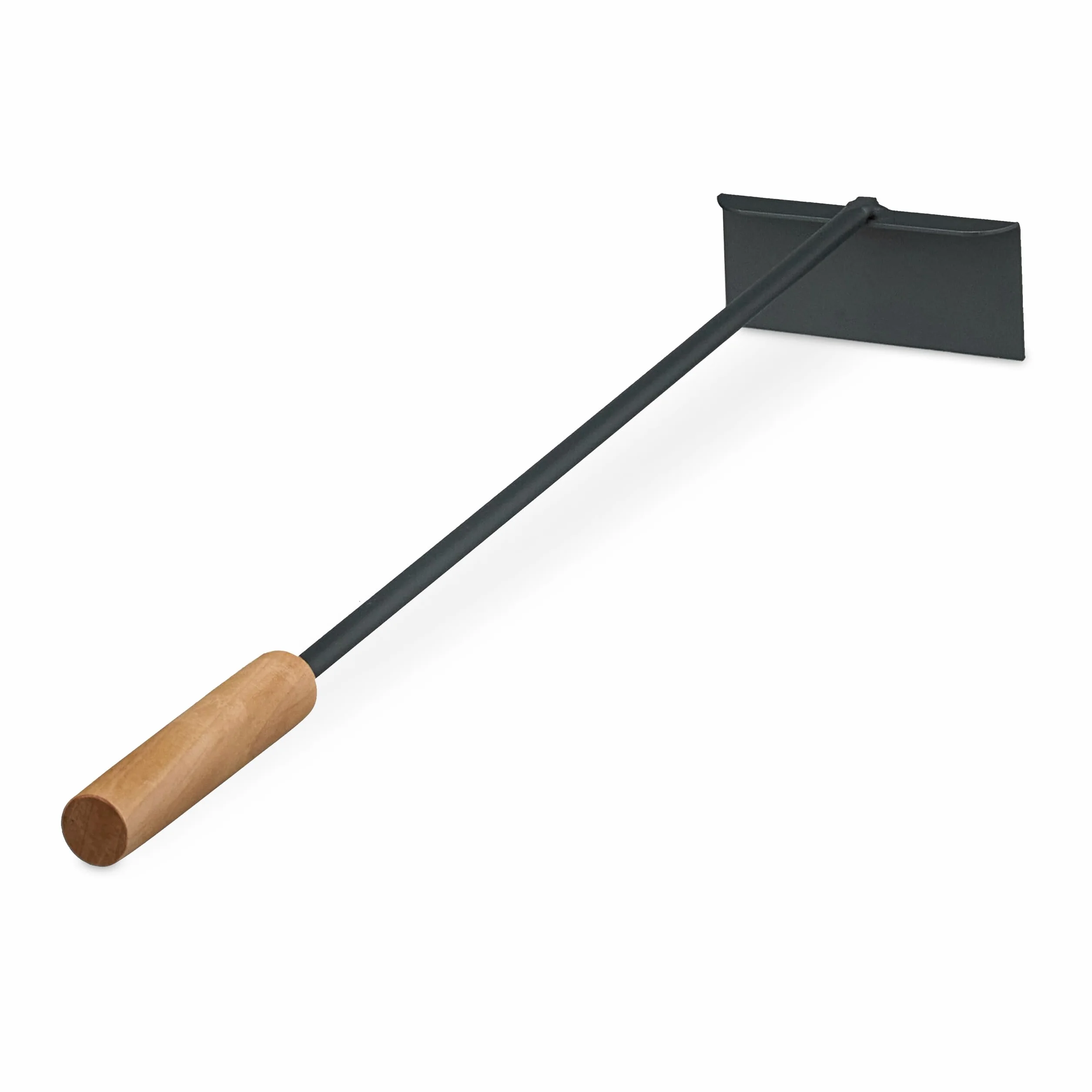 Relaxdays Gratte-Cendres 53 cm Manche en Bois Métal Barbecue Cheminée Four Noir Naturel