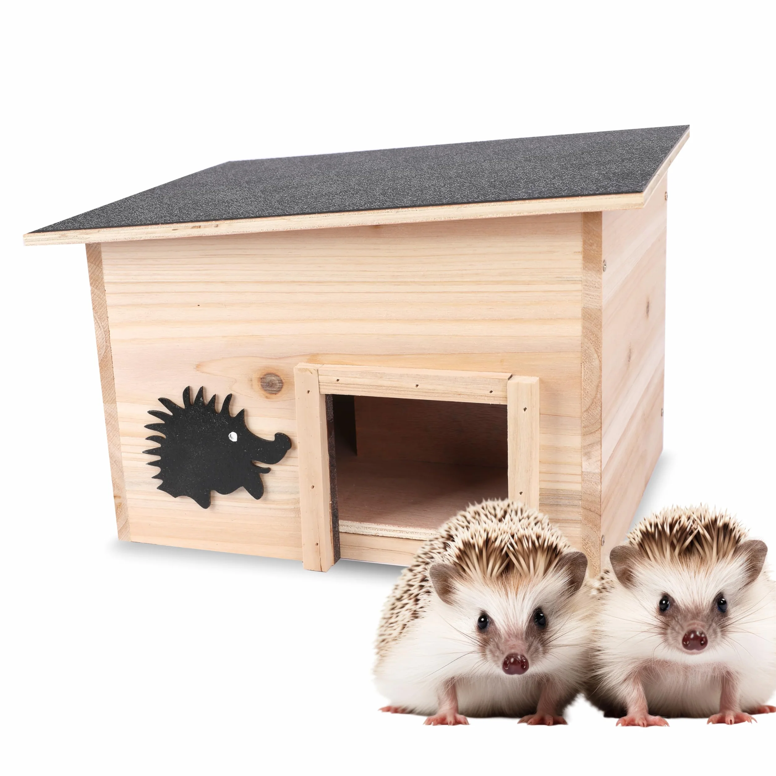 Niche pour hérisson en bois robuste 32 x 26 x 20,5 cm abri météorisé sécurisé protection prédateurs maison