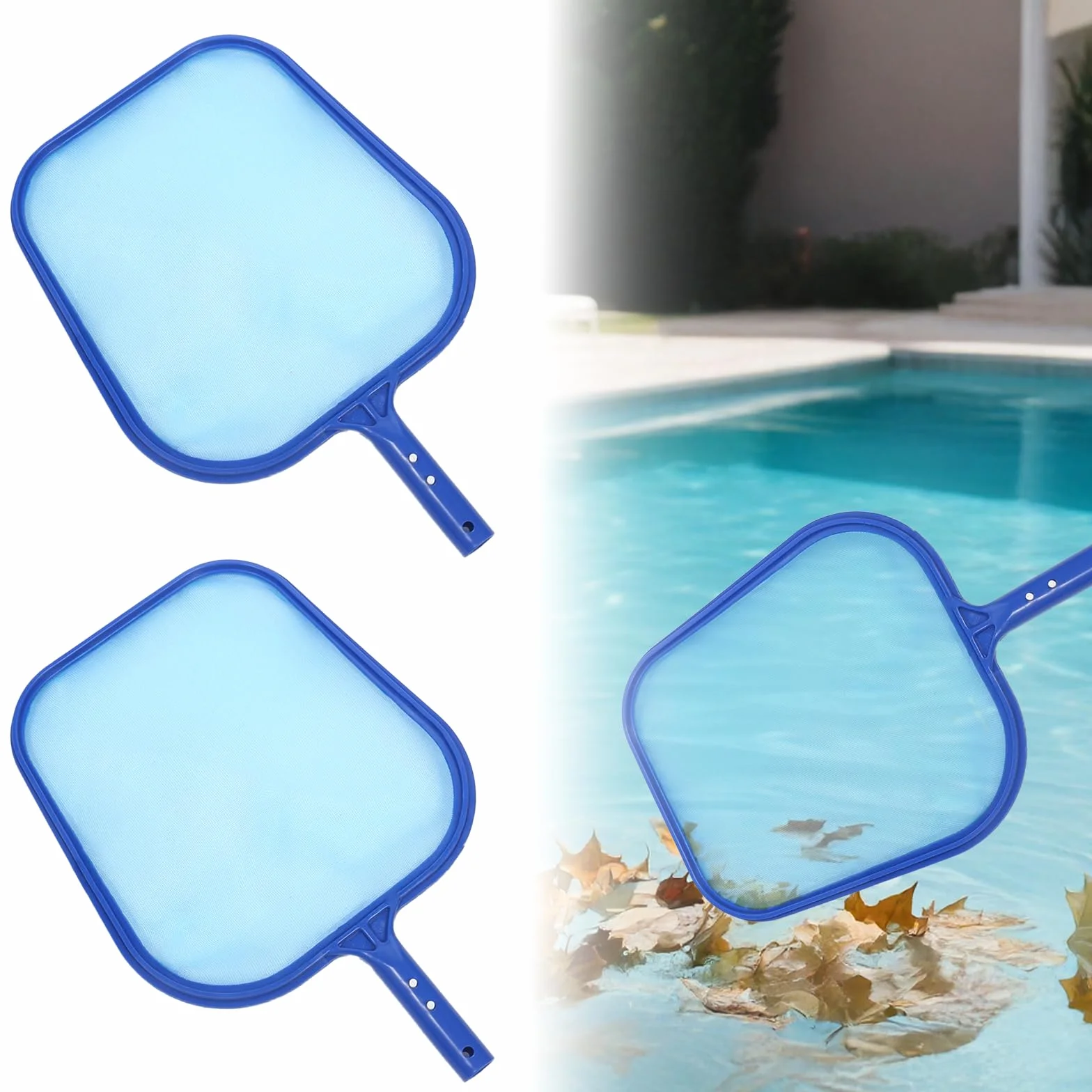 Épuisettes de Piscine Lot de 2 - Filet de Nettoyage Robuste pour Feuilles et Saleté