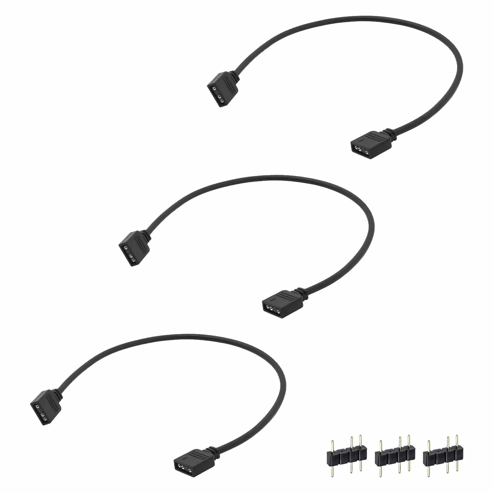 Câble Extension ARGB 5V 3 Broches 50 cm, Rallonge RGB 3 Pins, Hub Adaptateur Splitter pour Ventilateurs PC LED Adressables