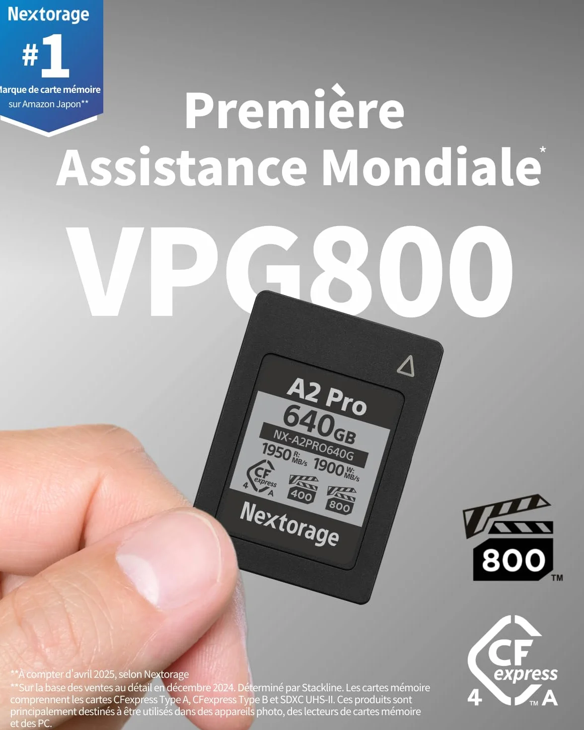 Nextorage CFexpress Type A 320Go Carte mémoire VPG 800 VPG 400 320GB pour Sony Fujifilm