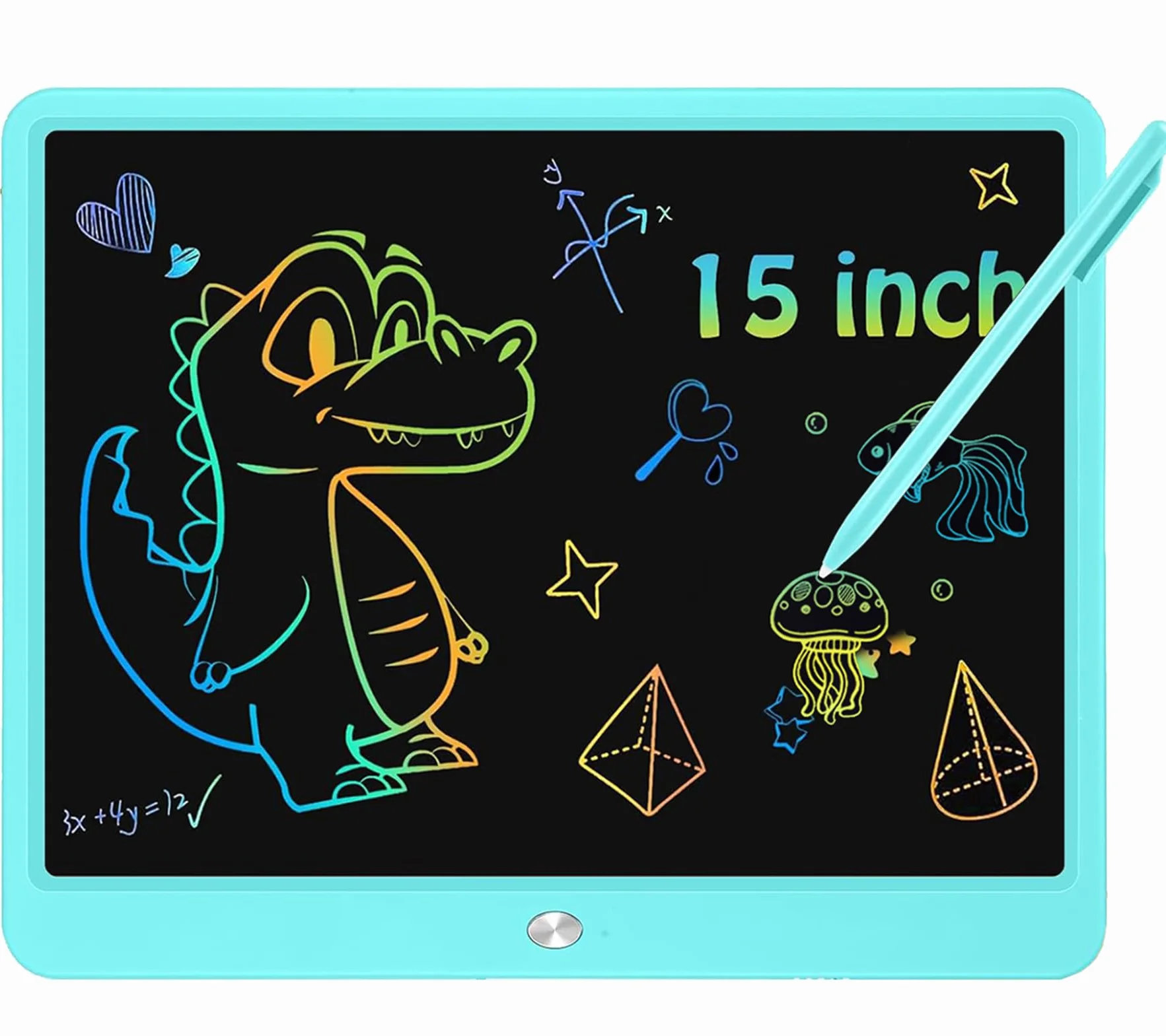 Tablette D'écriture LCD 15 Pouces Colorée pour Enfants, Jouets Filles Garçons, Cadeau Effaçable Réutilisable