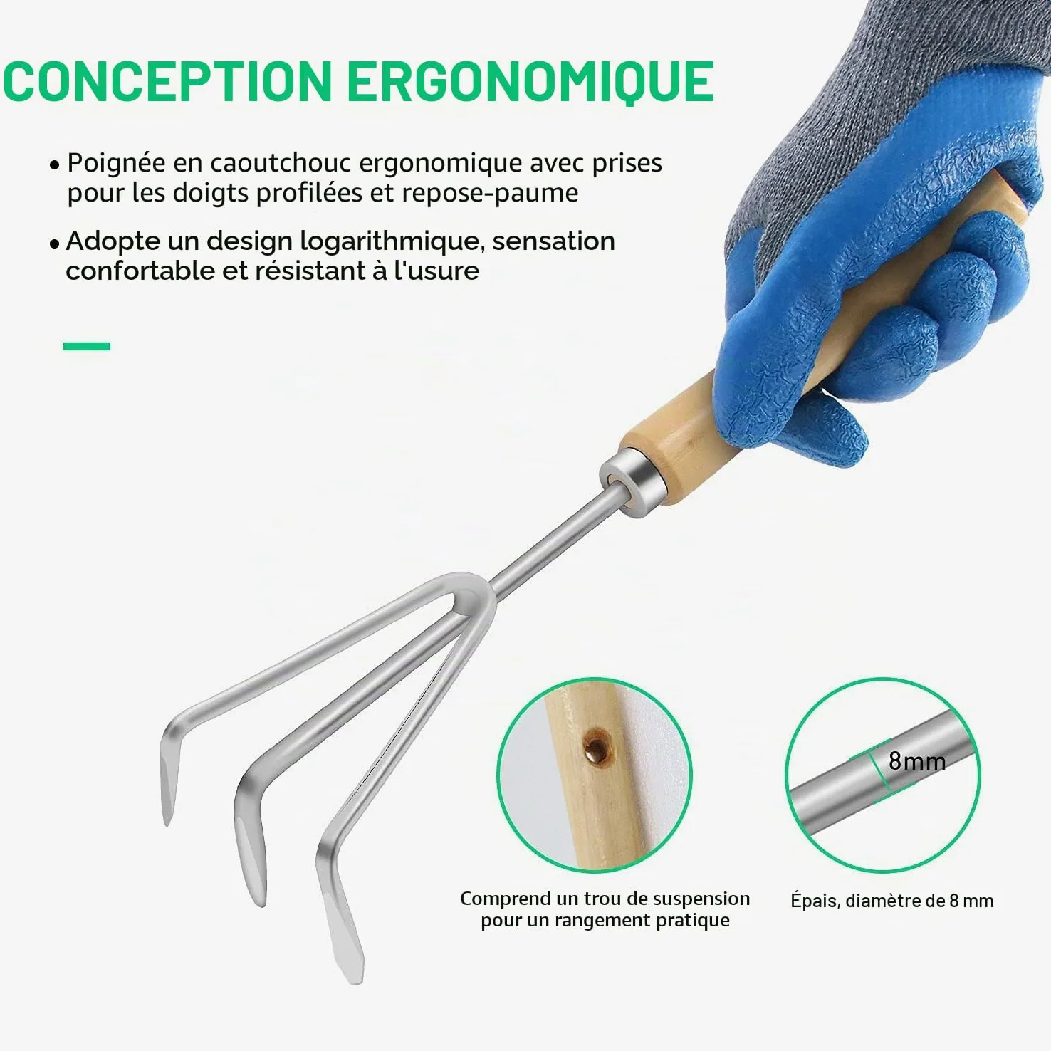 Outils de Jardinage, DEWINNER à Main Ensemble Outils de Jardin pour Plantes, 23 PCs Kit Avec Sac de Rangement, acier inoxydable, cadeau de femme homme