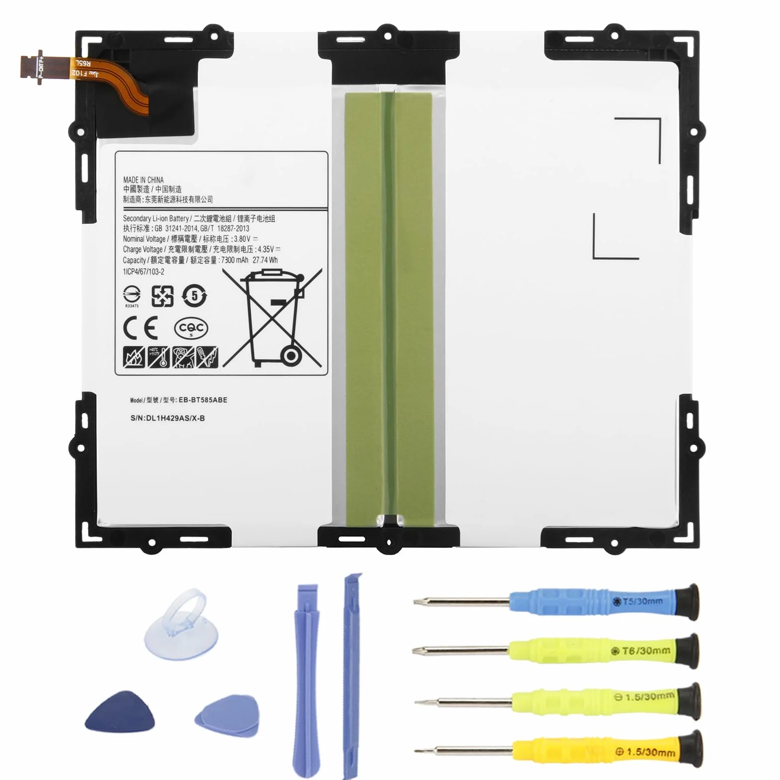Samsung Galaxy Tab A 10.1 2016 Batterie EB-BT585ABE 27.74Wh 7300mAh SM-T580 SM-T585 T585C SM-T587 SM-T587P S-Pen SM-P580 P580N SM-P585 P585M P585Y 3G 4G LTE WiFi