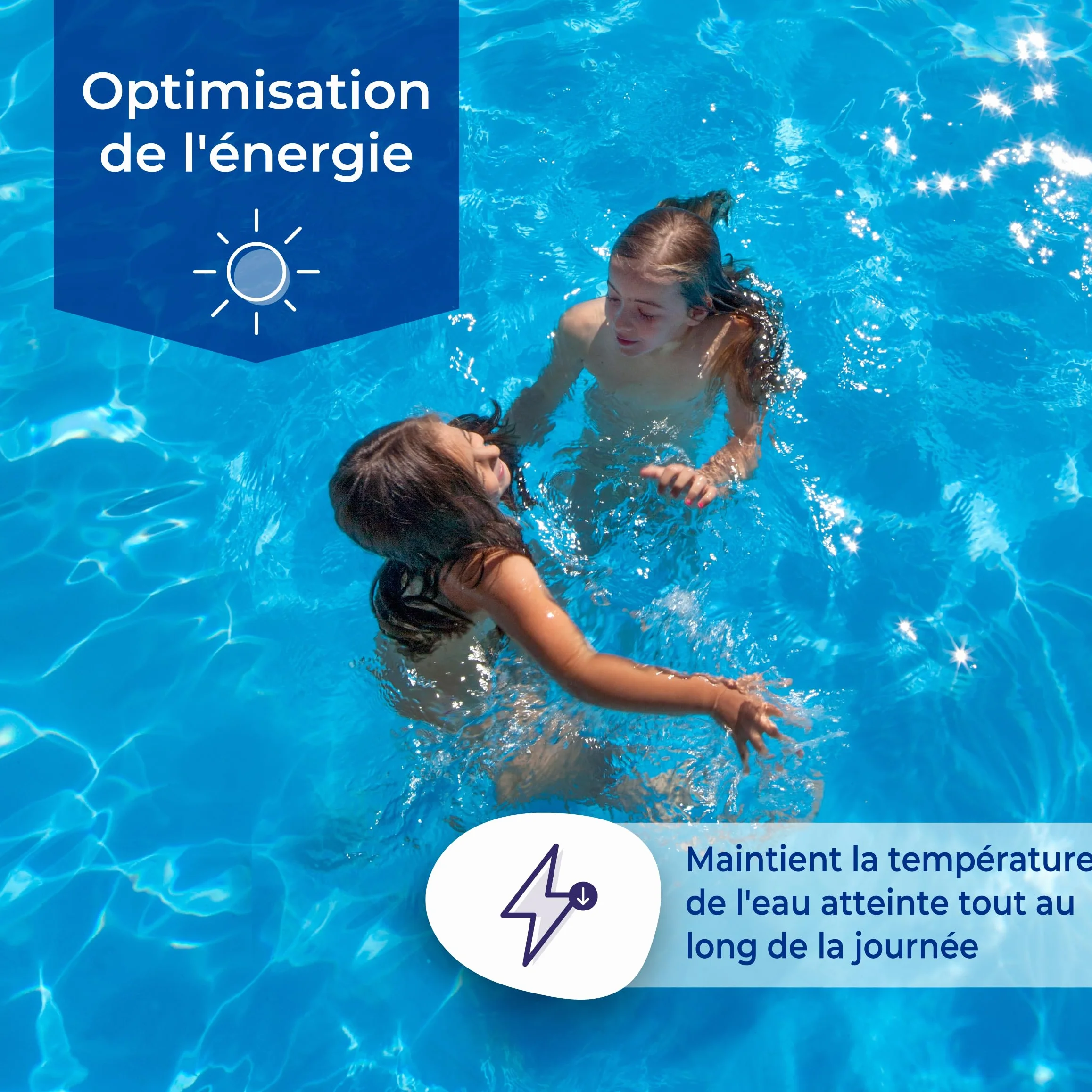 GRE CVPE500 - Bâche d'été pour piscines ovales enterrées de 500x300cm, épaisseur 400µ, Couleur Bleue
