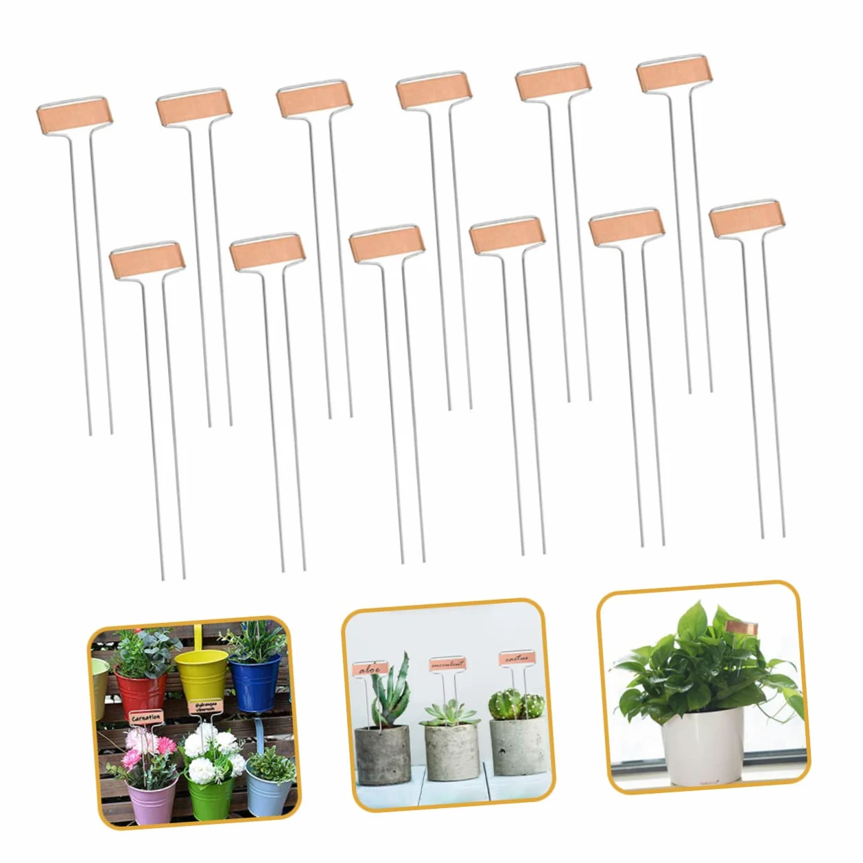 ibasenice Étiquettes à de pour en 20 Jardin Plantes Métallique et Cuivre Piquets Résistantes aux Intempéries en Fil D'acier Faciles Déplacer pour Potager