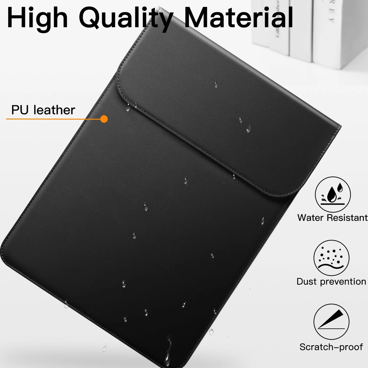 JETech Housse Fine MacBook Air 13 Pouces M2 M3 M4 M5 2022-2026 MacBook Pro 13 Pouces M1 M2 2016-2022 Noir
