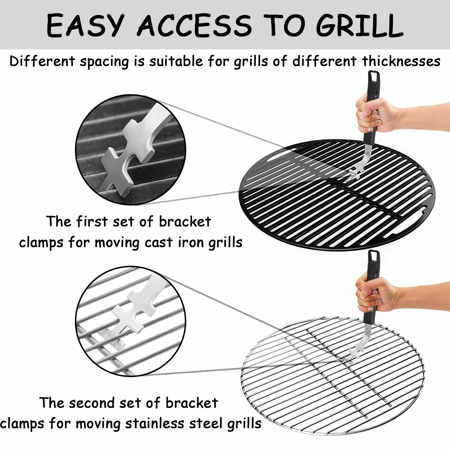 Accessoires Barbecue Acier Inoxydable Multifonctionnel Résistant Chaleur Antidérapant Poignée Protection Universel