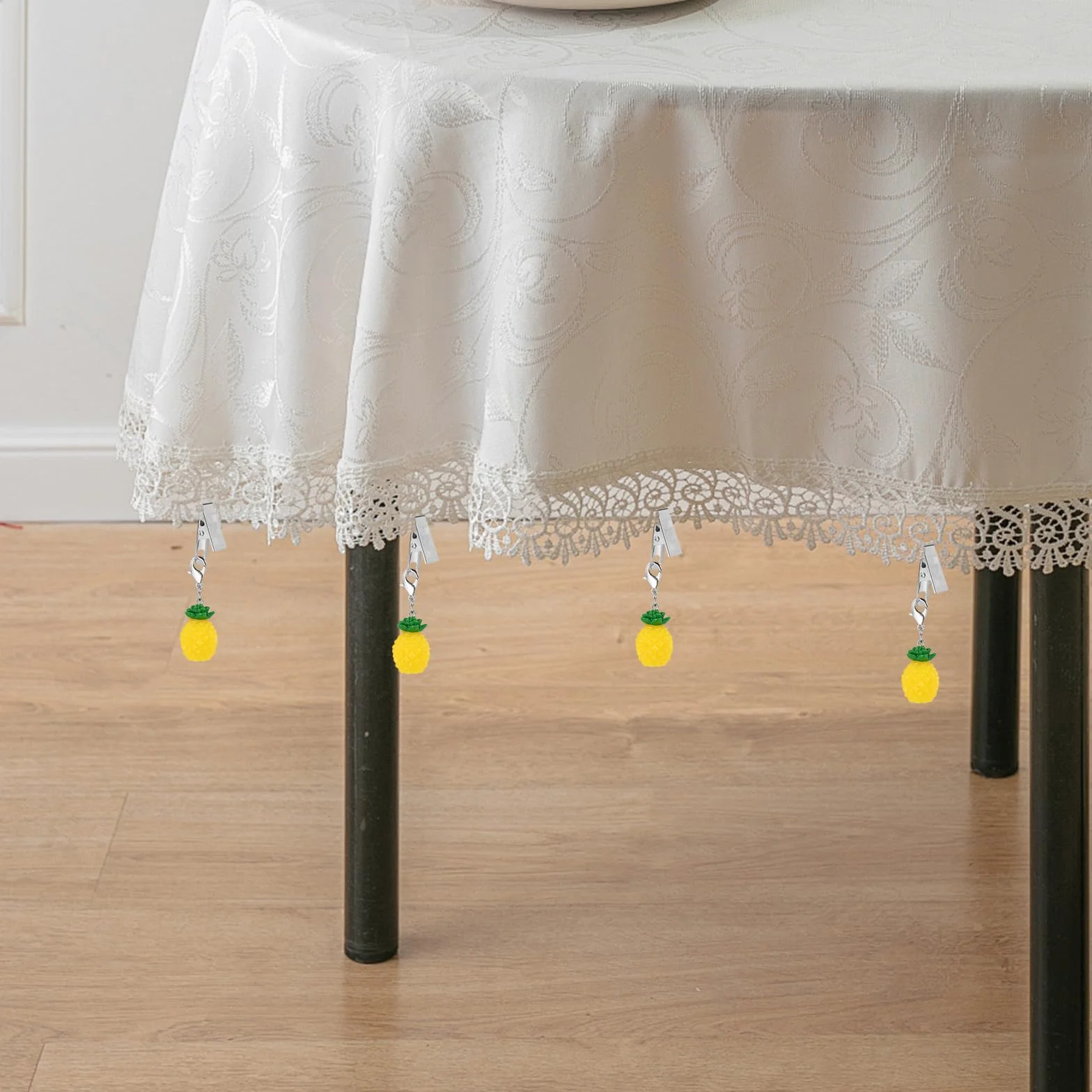 Lot De 8 Pinces pour Poids De Nappe Exterieur Décoration Pique Nique Camping Fête (Ananas)