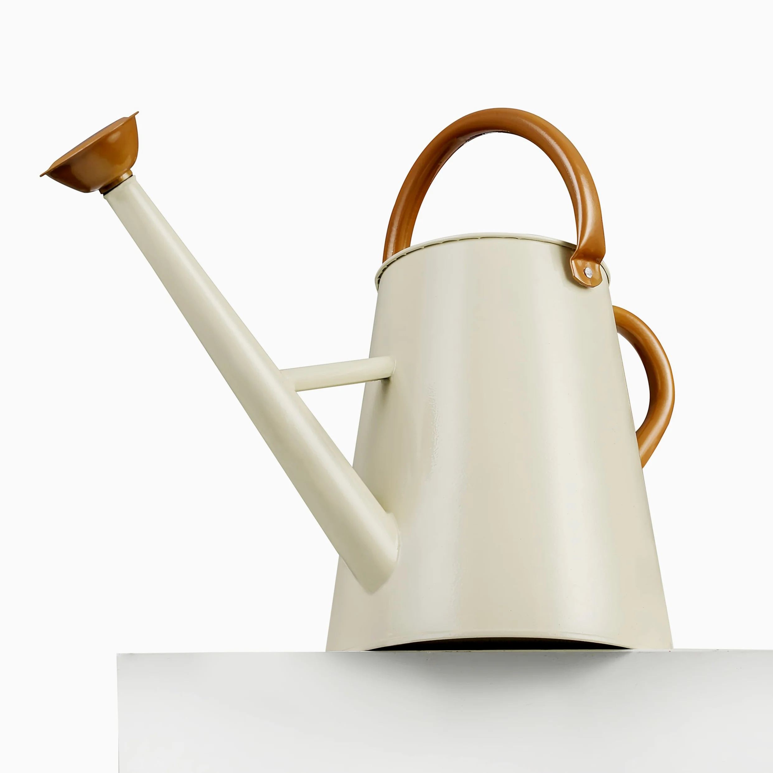 Arrosoir en métal avec bec amovible, grand arrosoir pour plantes, en acier galvanisé pour une utilisation en intérieur et en extérieur, pot d'arrosage avec poignée mobile ergonomique (blanc)