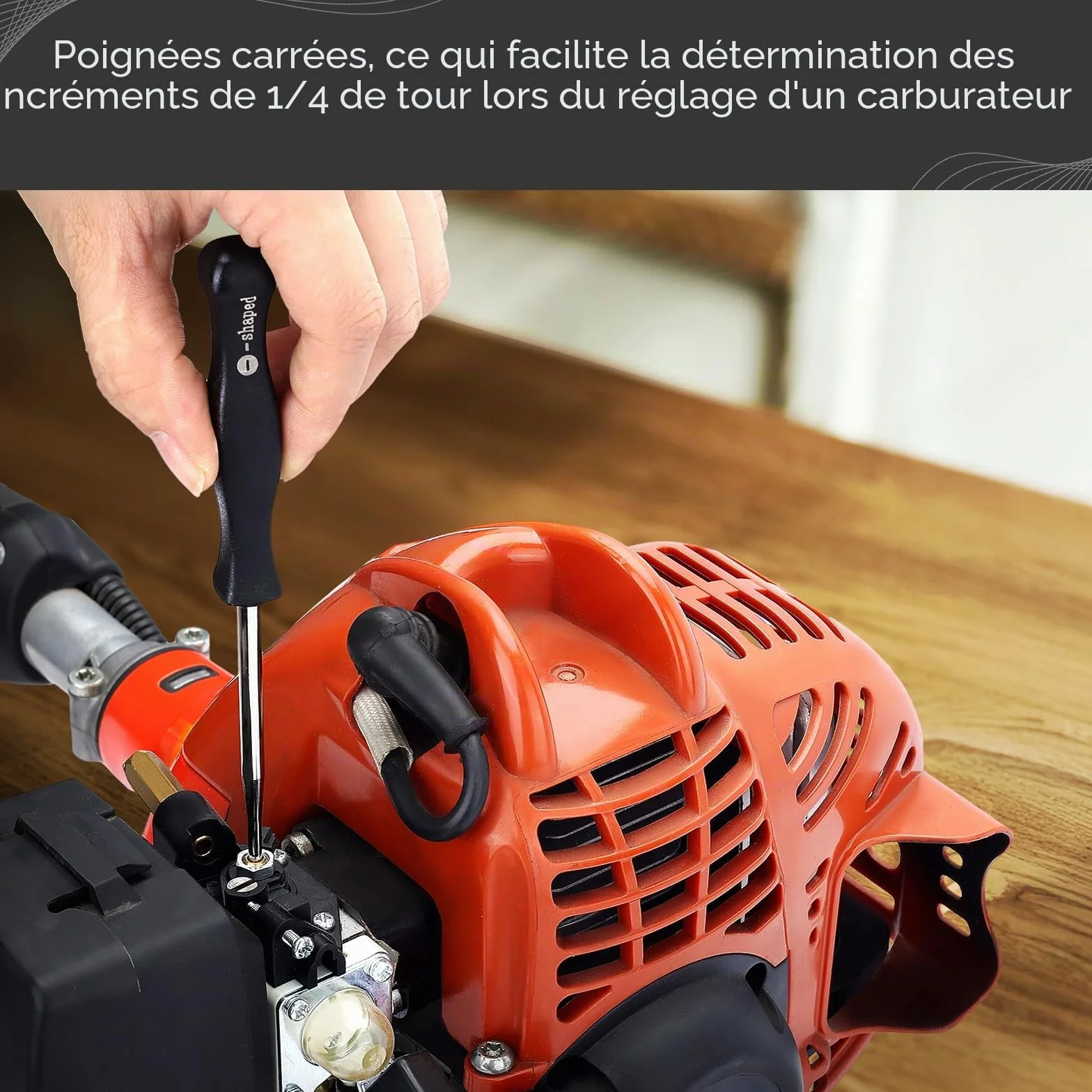 SAVIOR Lot de 12 Tournevis Métal pour Carburateur Petit Moteur 2 Temps Embout Splined Pac Man D Double D