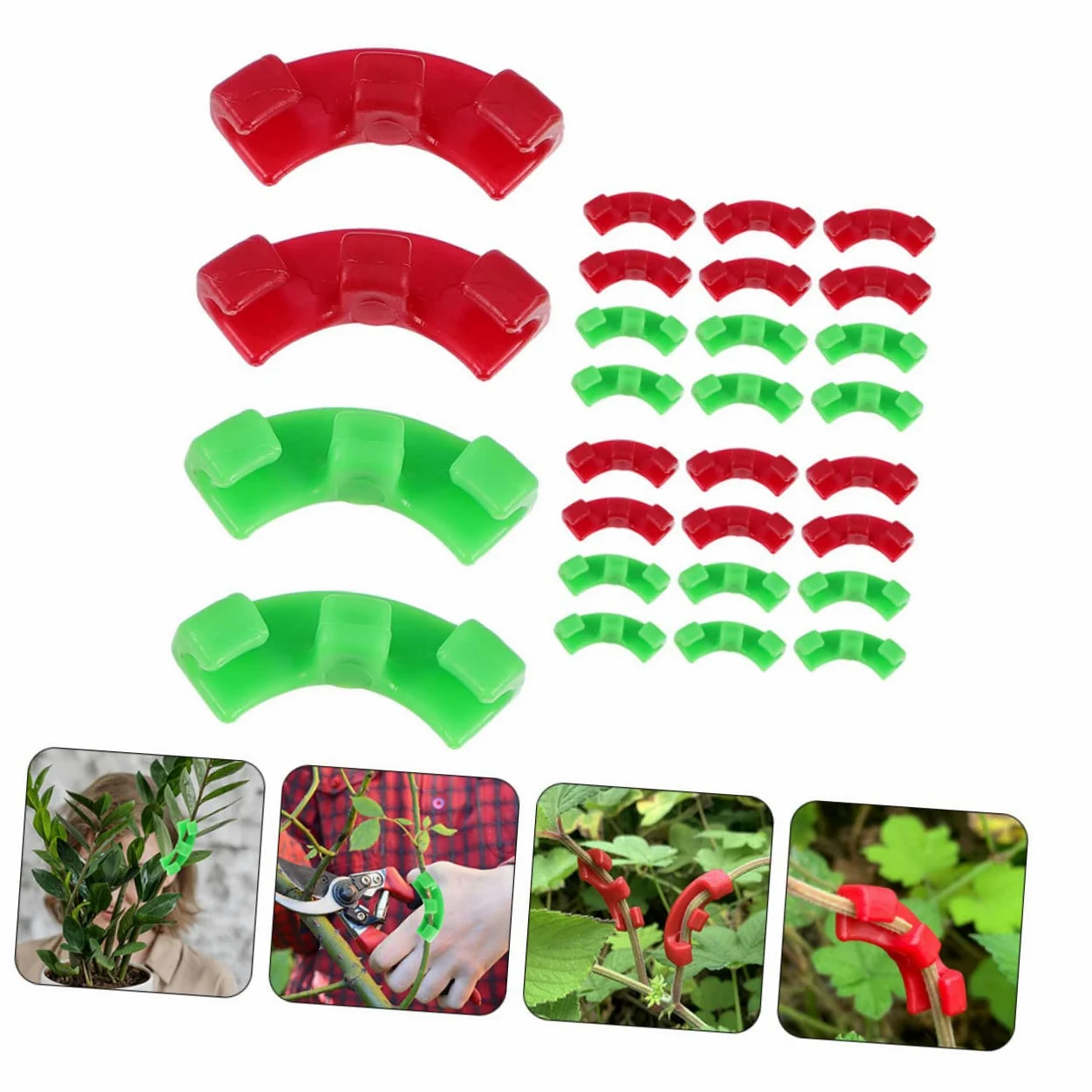 HANABASS 5 Ensembles Clips De Support pour Tiges De Plantes Outil De Jardinage pour Formation Et Redressement des Plantes Fixation Facile pour Vignes Et Arbres Accessoires De 60 Pièces * 5
