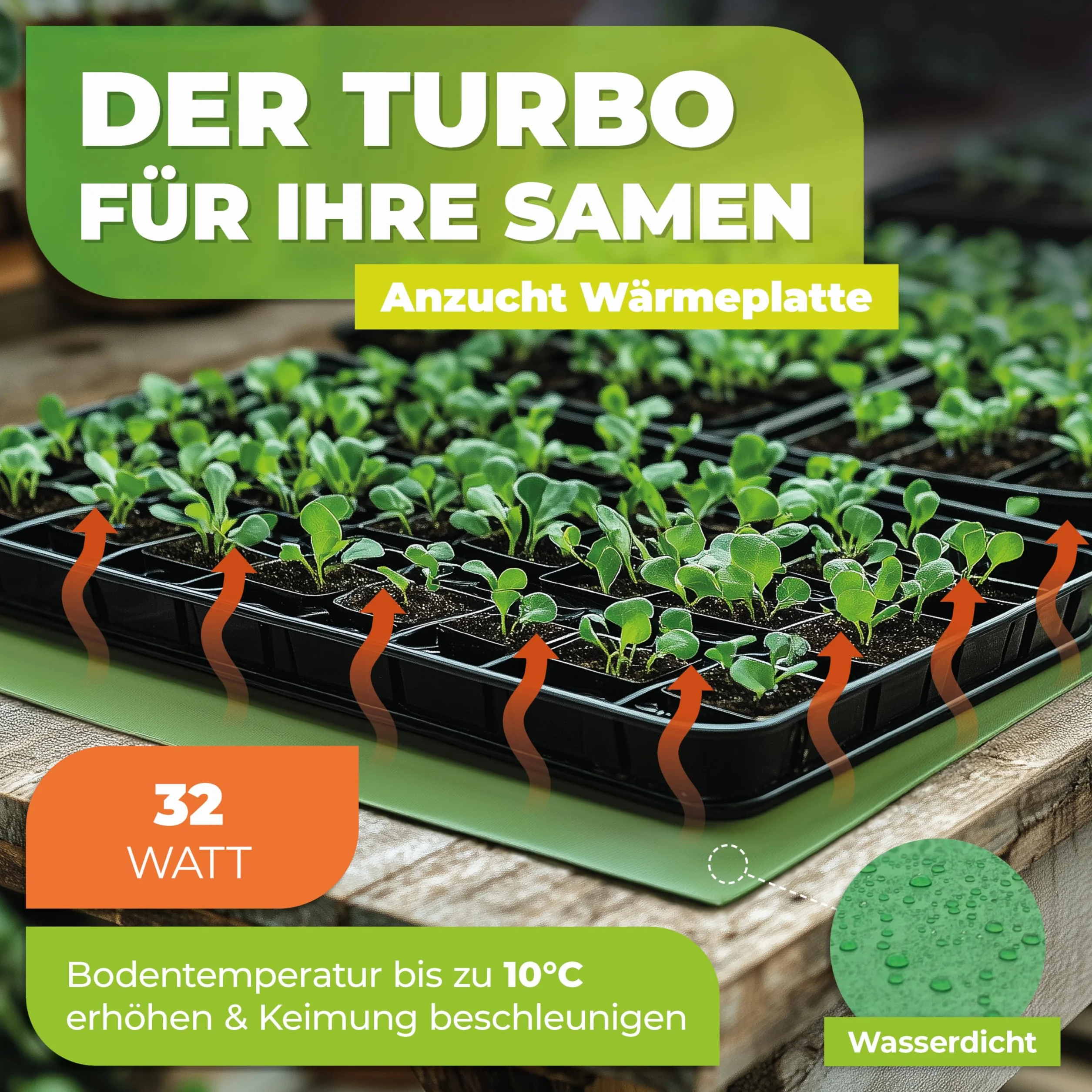 Bio Green WP 030-060 Plaque Chauffante 0,30 x 0,60 m 32 W