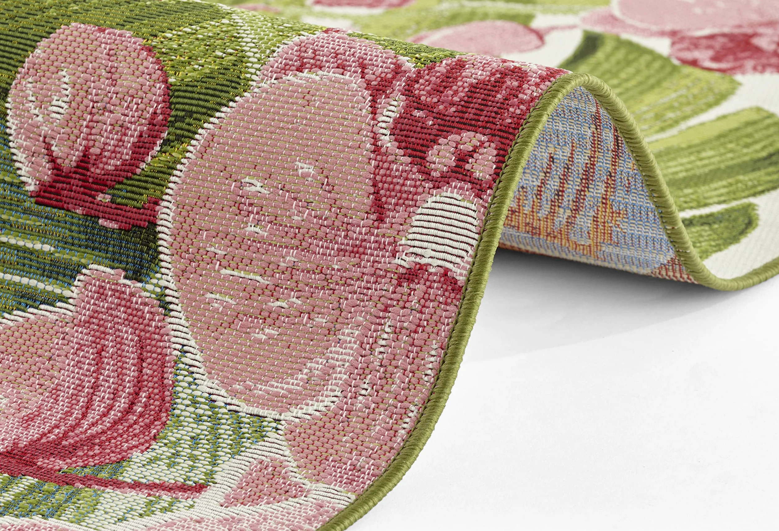 HANSE Home Tropical Flamingo Tapis d'intérieur et d'extérieur tissé à Plat Motif Palmiers tropicaux - Certifié Öko-Tex - Résistant aux intempéries et aux UV - pour Balcon, terrasse, Jardin, Salon -