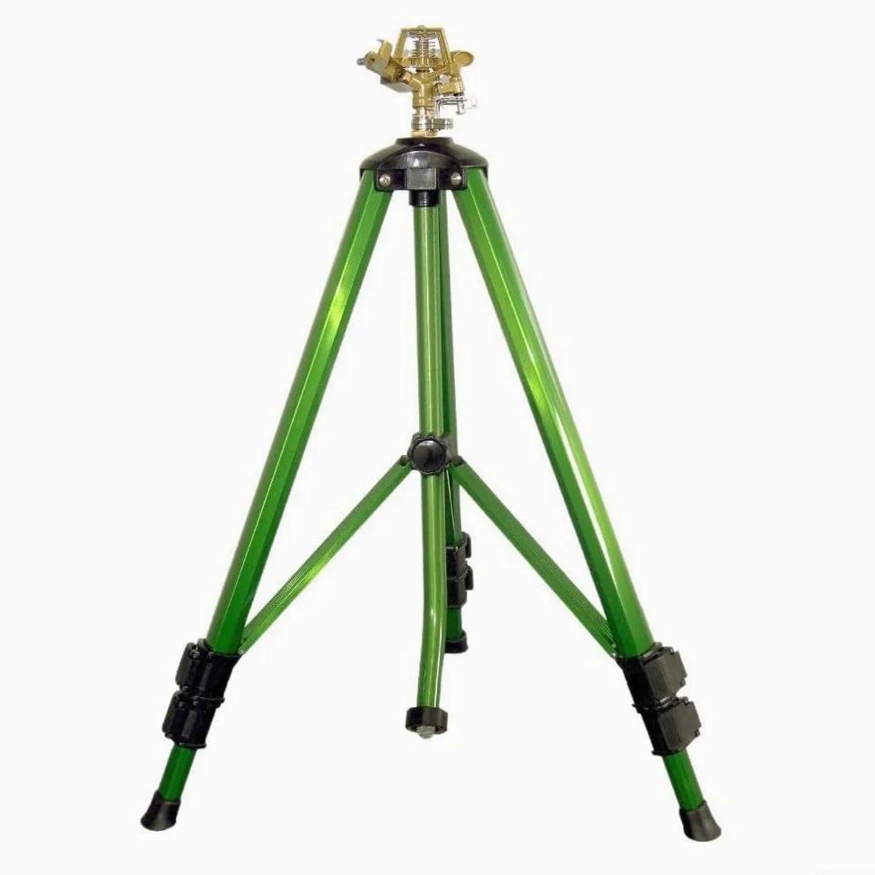 Arroseur de jardin réglable, trépied robuste, tête d'arrosage en alliage d'aluminium, rotation à 360 degrés, grand système d'arrosage de pelouse,