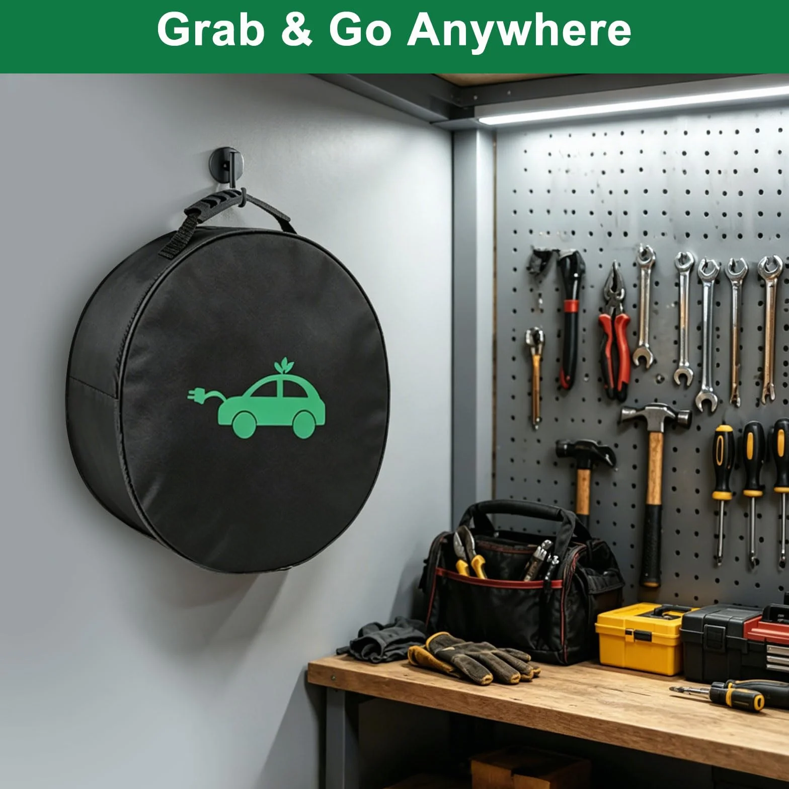 Linkstyle Sac à Câbles pour Voiture Électrique 40×13,5 cm Imperméable pour Câbles de Charge EV