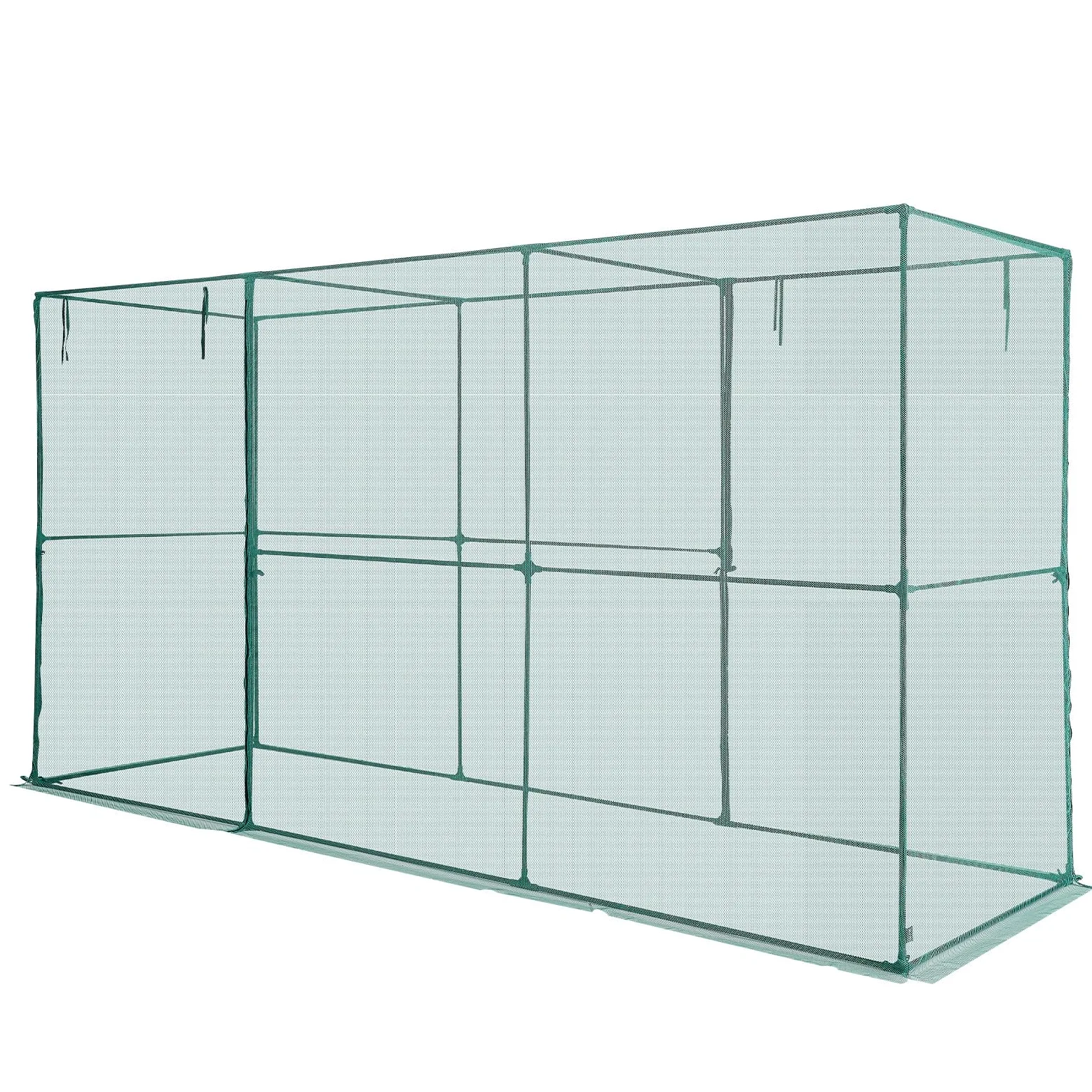VEVOR Cage à Culture Jardin 3,56x1,2x1,94 m Cage à Plantes avec Porte Zippée pour Tomates, Filet Anti Oiseaux Résistante au Vent Filet de Protection de Plantes Couverture de Potager Surélevé Extérieur