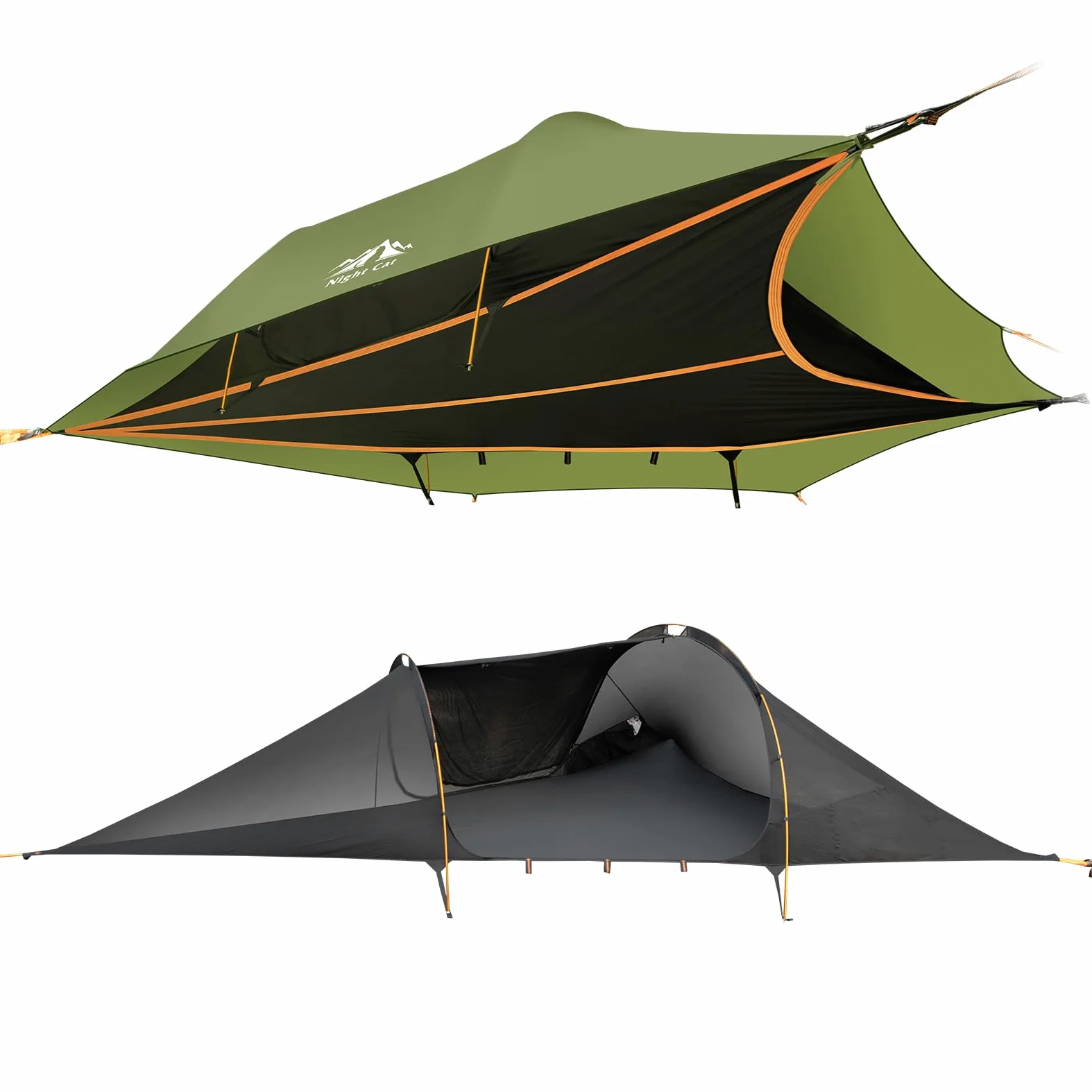 Night Cat Hamac Moustiquaire 2 Personnes: Imperméable Hamac Triangulaire d'extérieur pour Camping Jardin Voyage Randonnée
