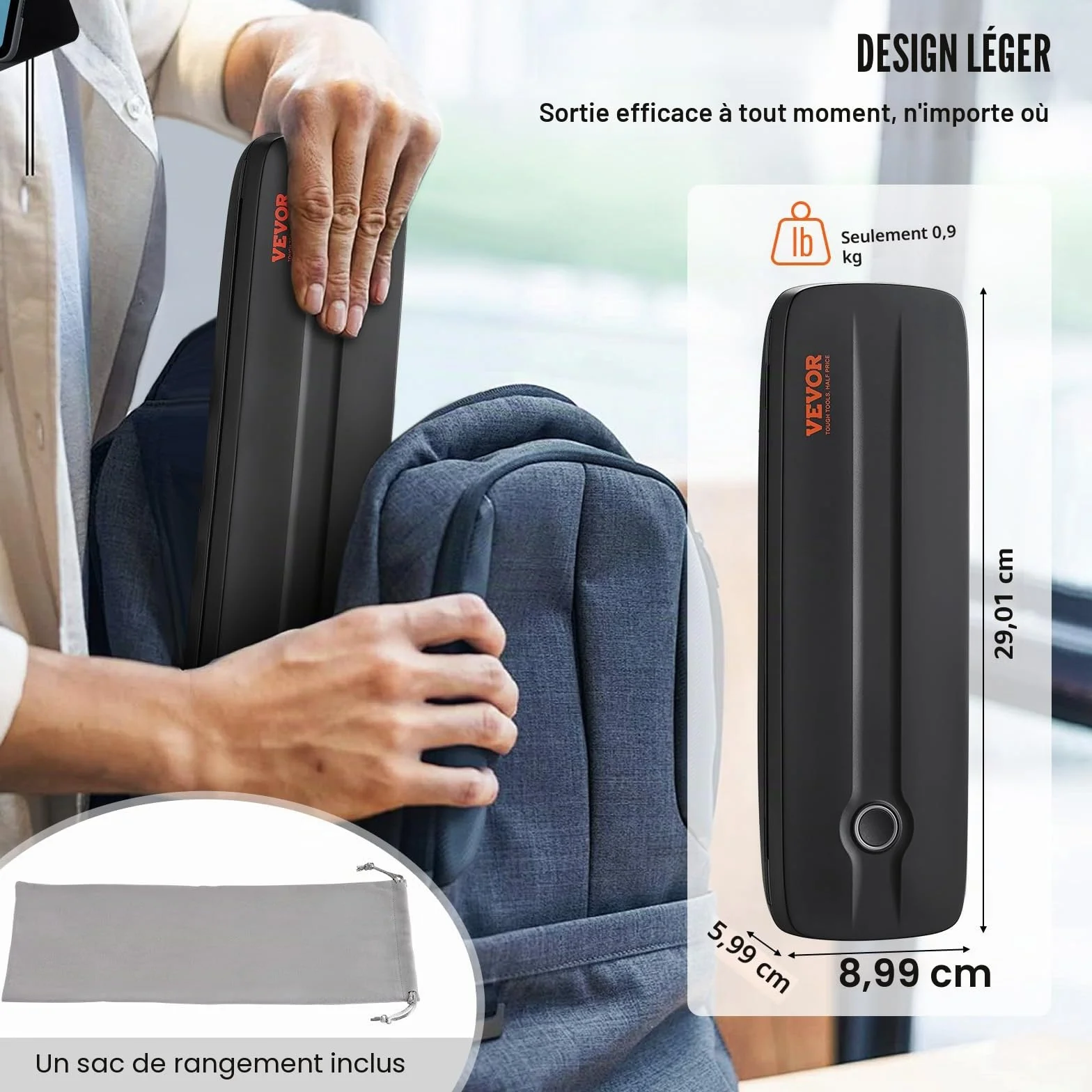 VEVOR Imprimante Thermique Portable sans Fil 203 DPI, Mini Bluetooth sans Encre pour Papier A4/A5