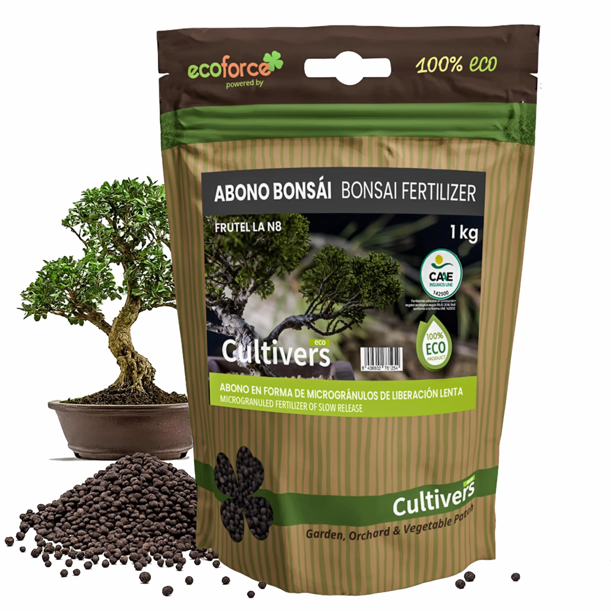 CULTIVERS Engrais biologique pour bonsaï 1 kg NPK 8-1-5 74% M.O.