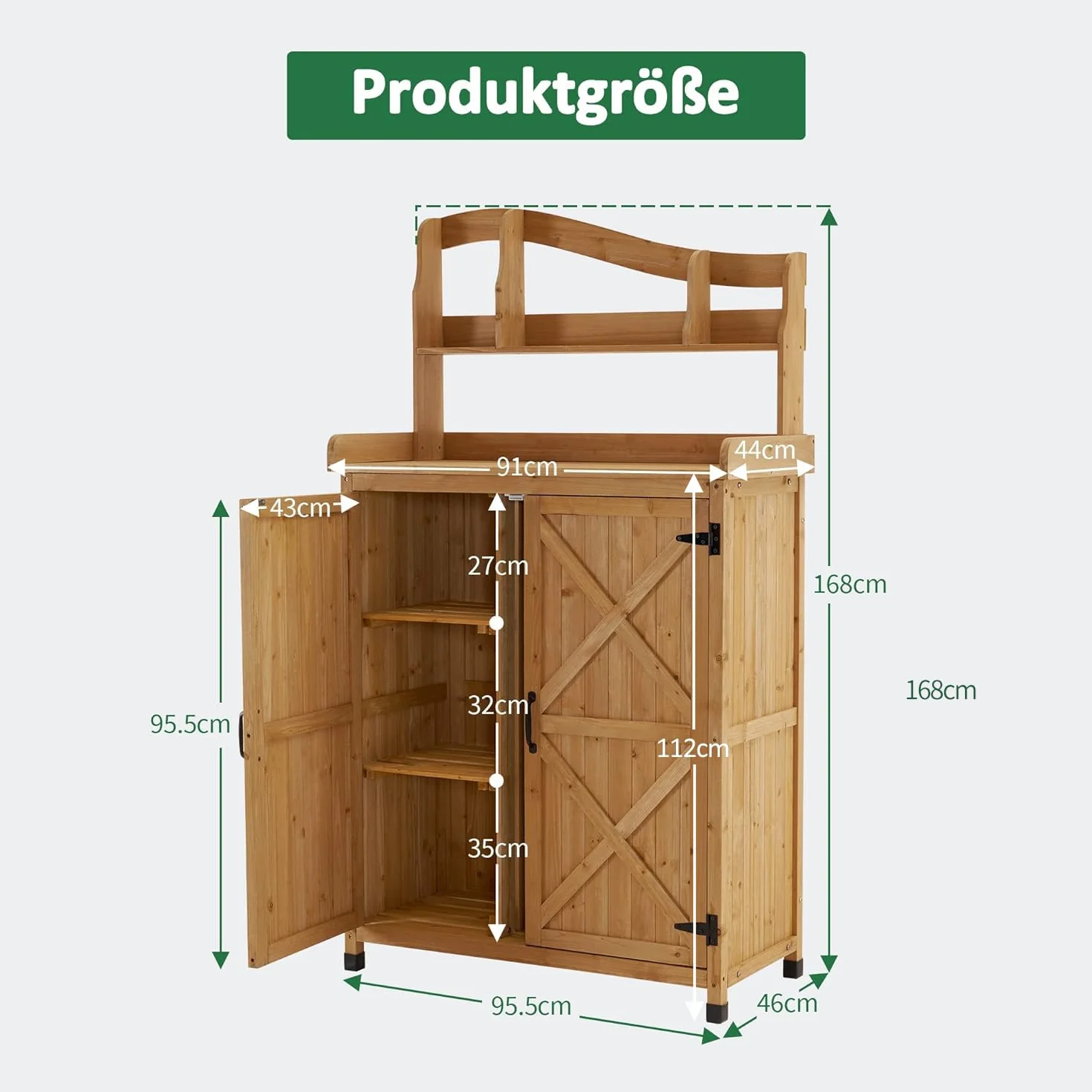 M MCombo Table de Jardinage en Bois résistante aux intempéries avec Plan de Travail Naturel
