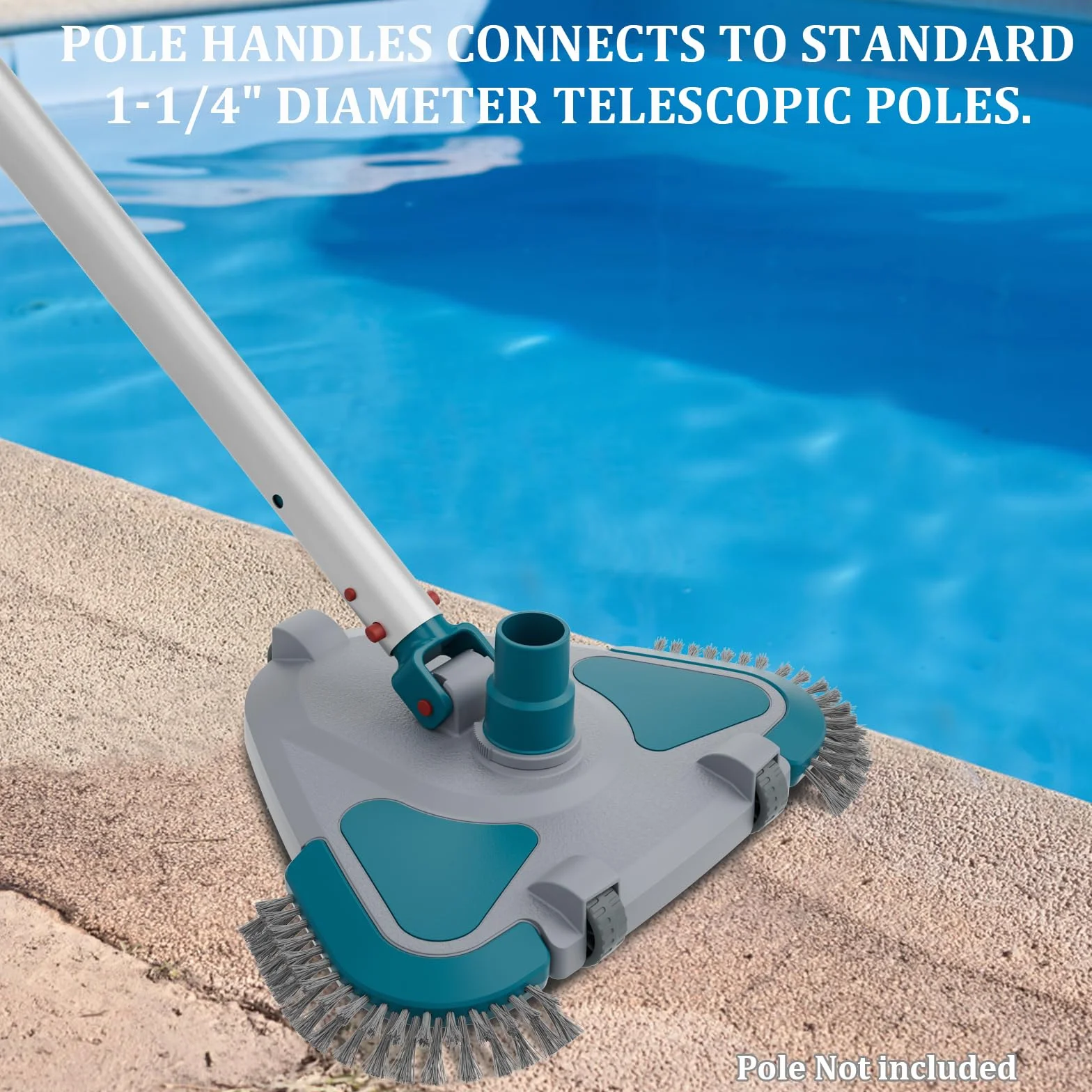 POOLWHALE Tête d'aspirateur triangulaire lestée rotative pour piscine vinyle