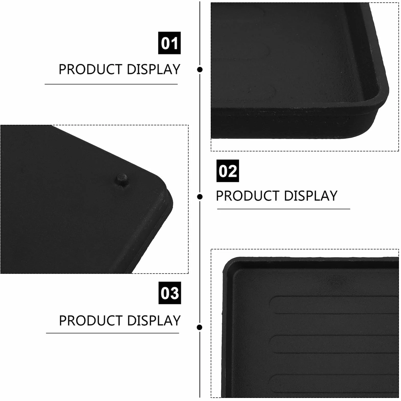 Plaque de Cuisson en Fonte 40x30cm pour Barbecue, Poêle à Griller Anti-adhésive Four et Grillades