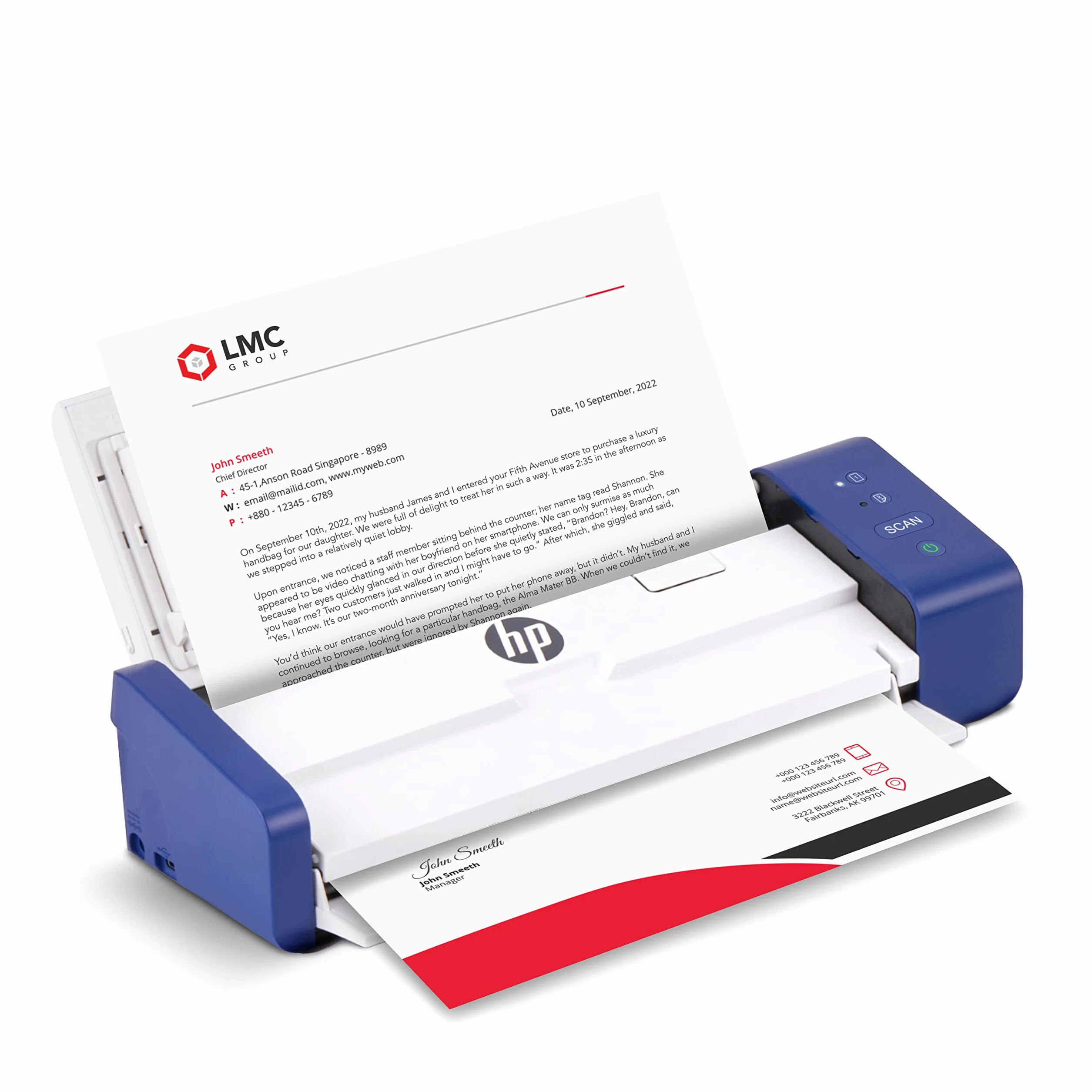 HP Scanner de Documents Portable Duplex USB avec Plateau à Flux Automatique