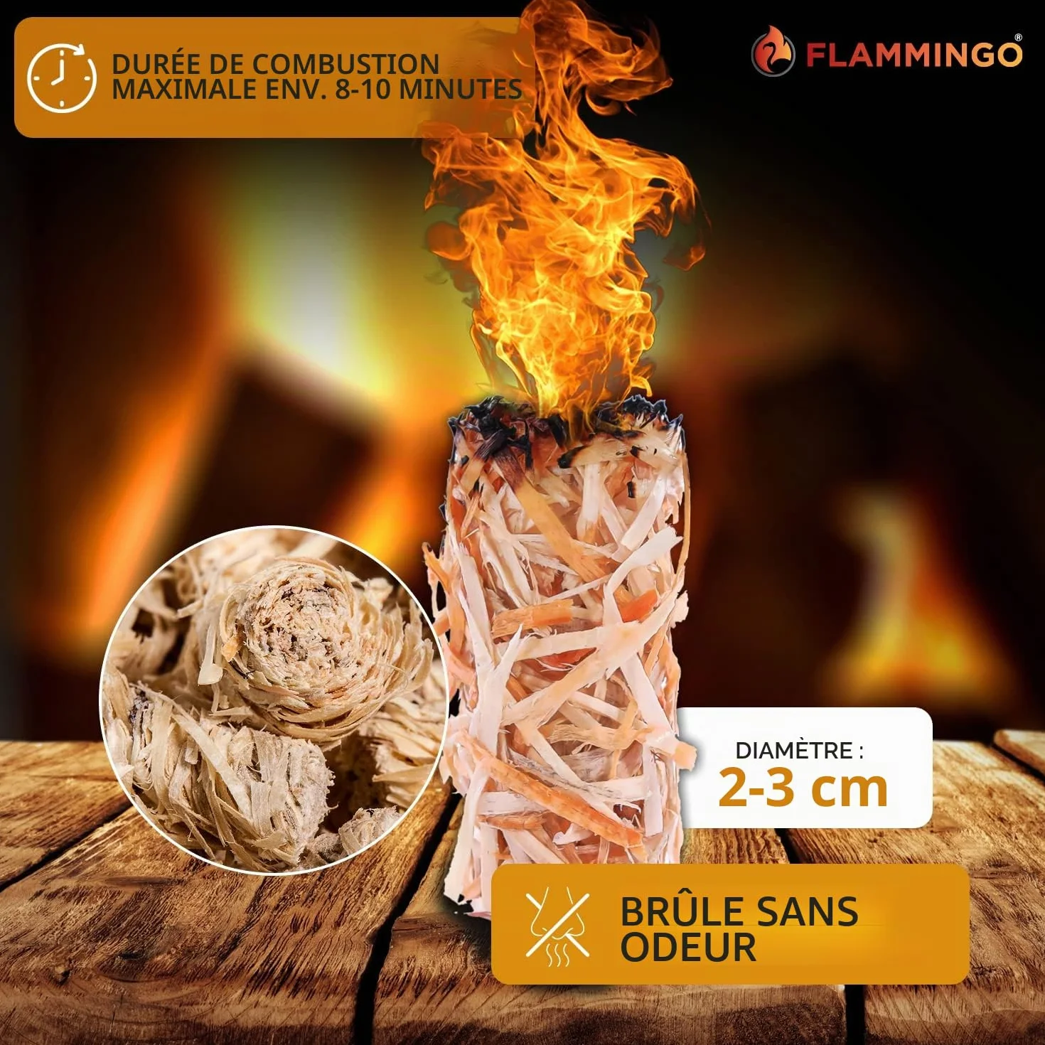 Allume-feu barbecue bio laine de bois et cire