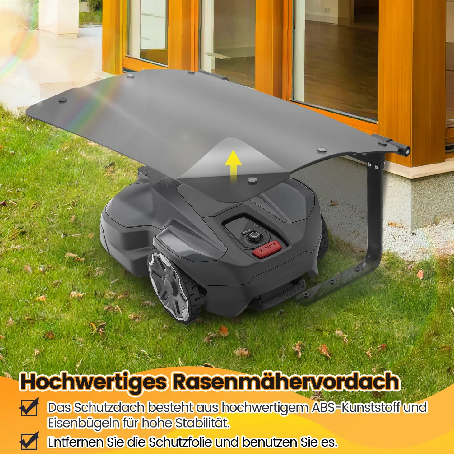 Garage pour robot tondeuse, toit pour robot tondeuse, abri de voiture pour robot tondeuse, pliable, garage, maison de pluie pour robot tondeuse avec barre de support