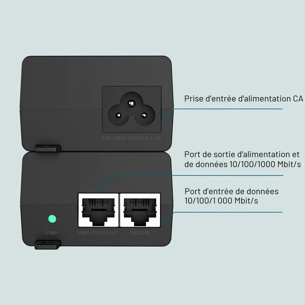 TP-Link POE160S Injecteur PoE+ 802.3af/at 30W 2 Ports Gigabit Switch Ethernet Boitier Métal