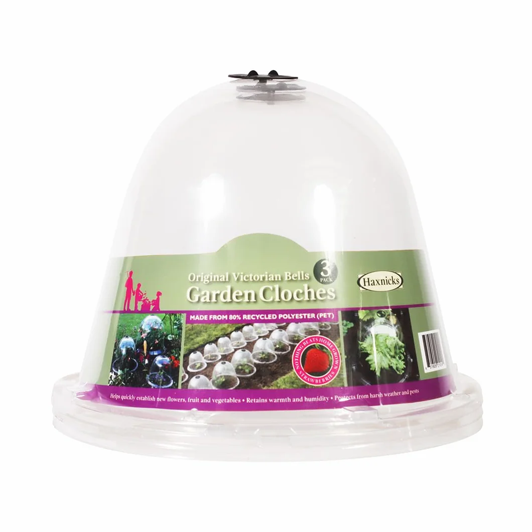 Haxnicks TIERRA GARDEN Lot de 3 Cloches de Jardin Transparentes Original 34 x 26 cm