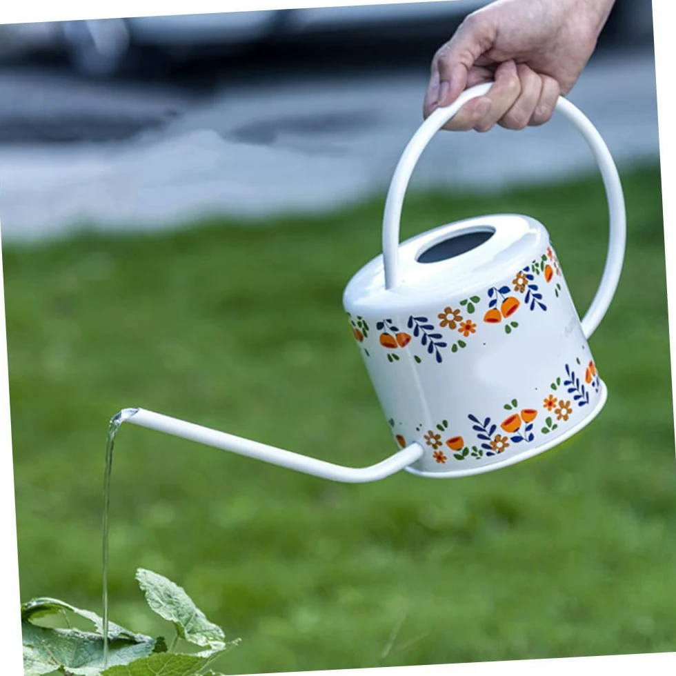Toyvian Arrosoir Vintage Acier Inoxydable avec Long Bec Outil de Jardinage pour Arrosage des Plantes et Fleurs Capacité et Prise Ergonomique