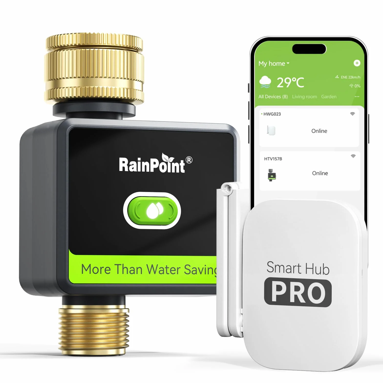RAINPOINT Programmateur Arrosage WiFi en Laiton, Minuteur Intelligent avec App et Commande Vocale