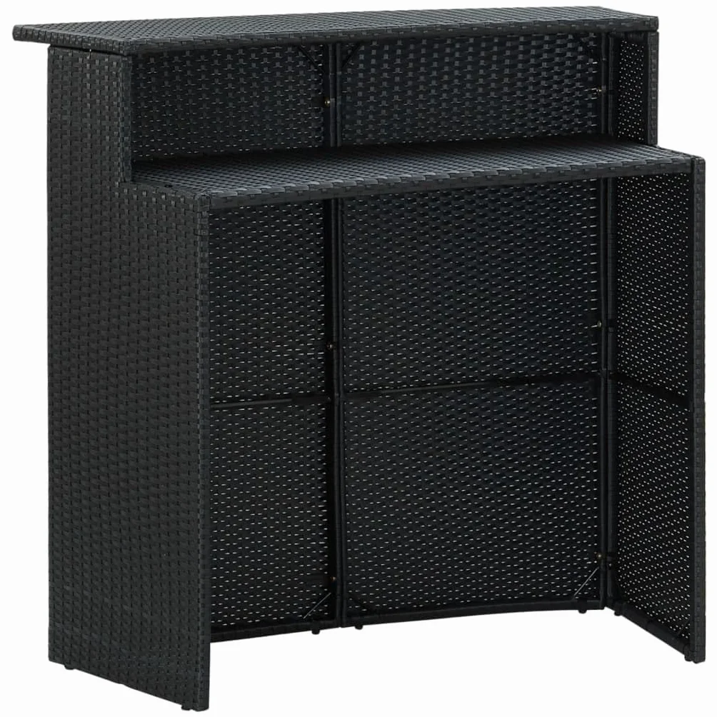 vidaXL Ensemble de Jardin 3 pcs Table et Chaises avec Coussins Noir