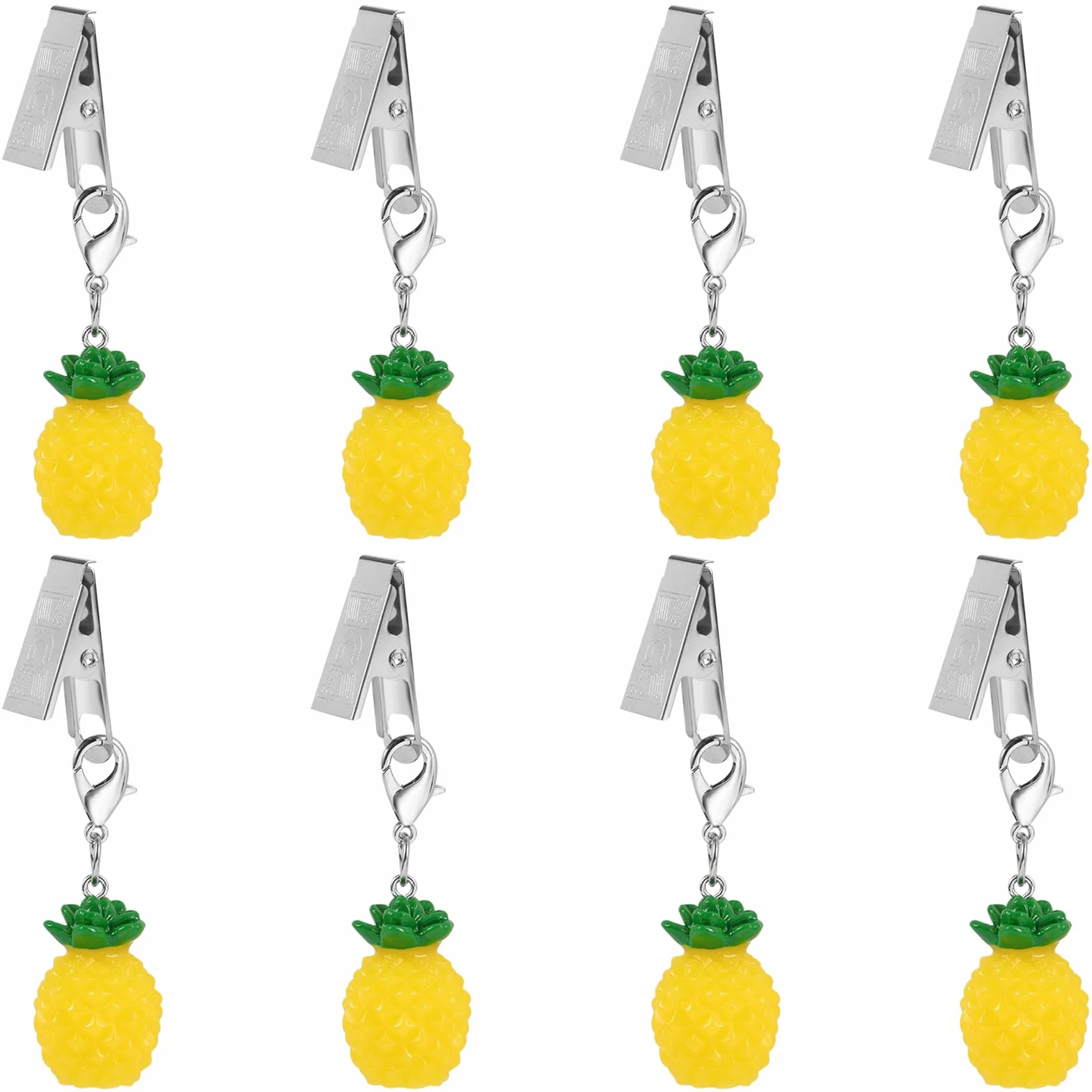 Lot De 8 Pinces pour Poids De Nappe Exterieur Décoration Pique Nique Camping Fête (Ananas)