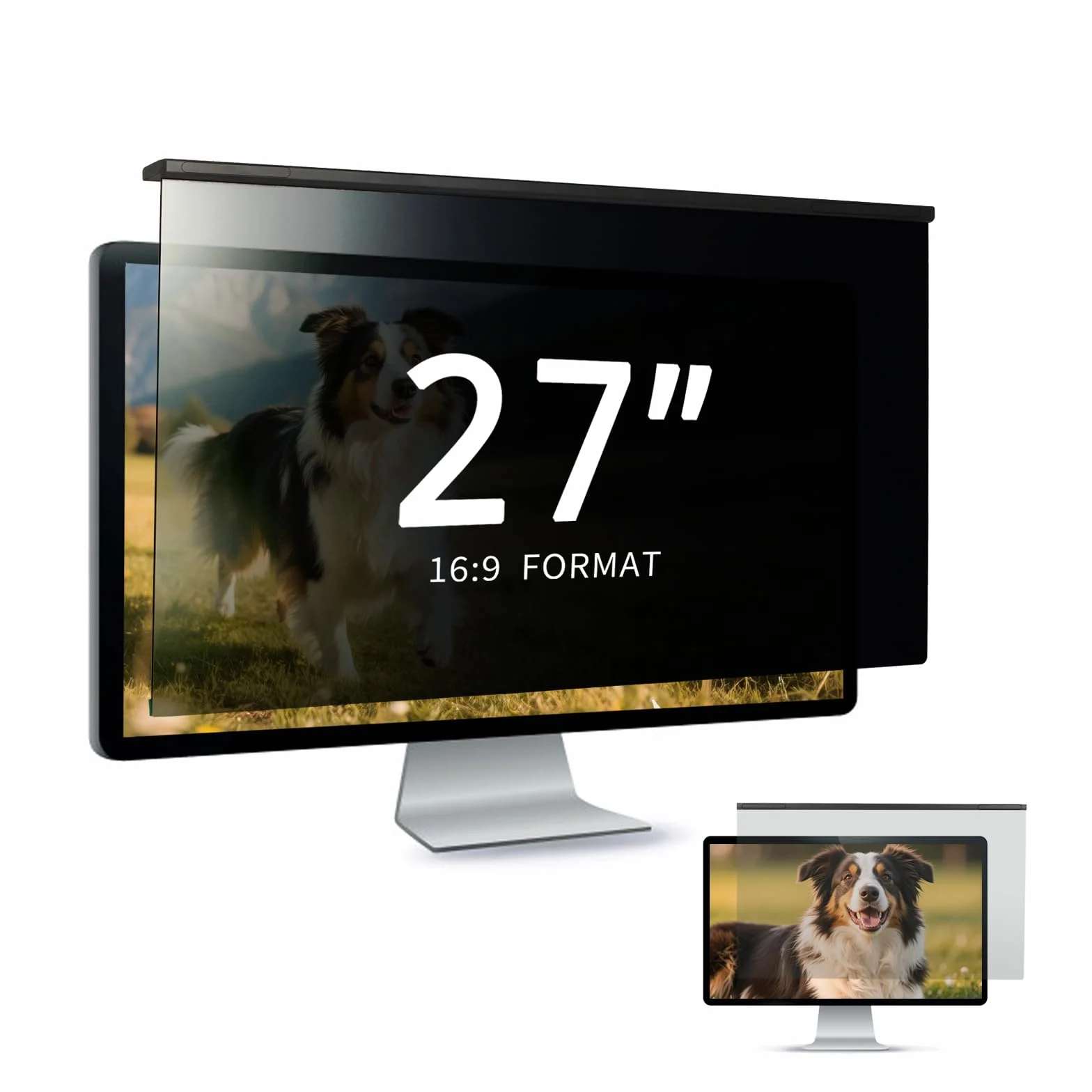 Filtre de Confidentialité Amovible 27 Pouces 16:9 Anti-Reflet HD Anti-Éblouissement Anti-Lumière Bleue pour Moniteur 61,3 x 36,9 cm