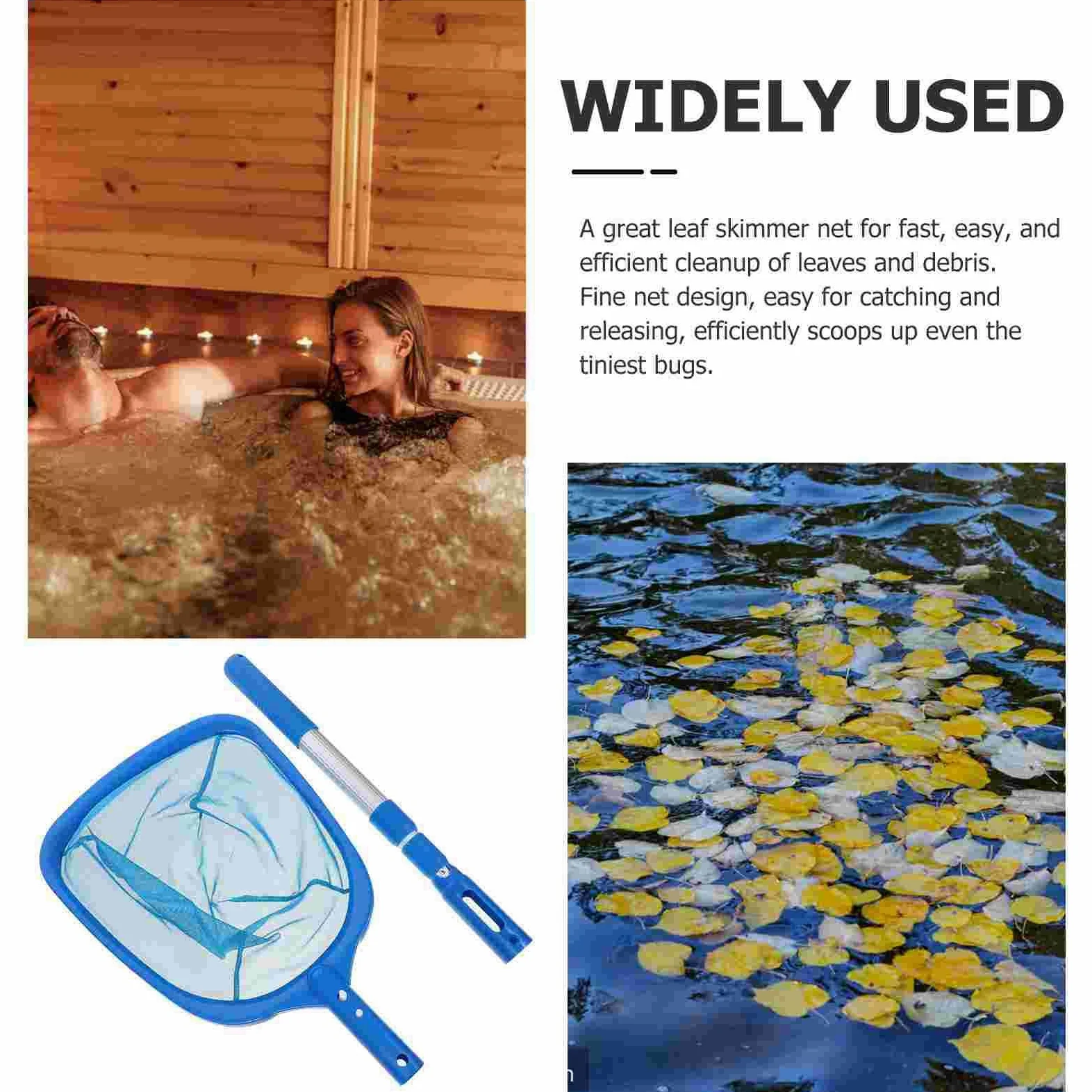 aspirateur Piscine Kit d'aspirateur de Nettoyage de Fond de Piscine, écumoire de Filet de Piscine, Filet d'atterrissage, Cage à crevettes, râteaux à Feuilles de Piscine Kit d'entretien