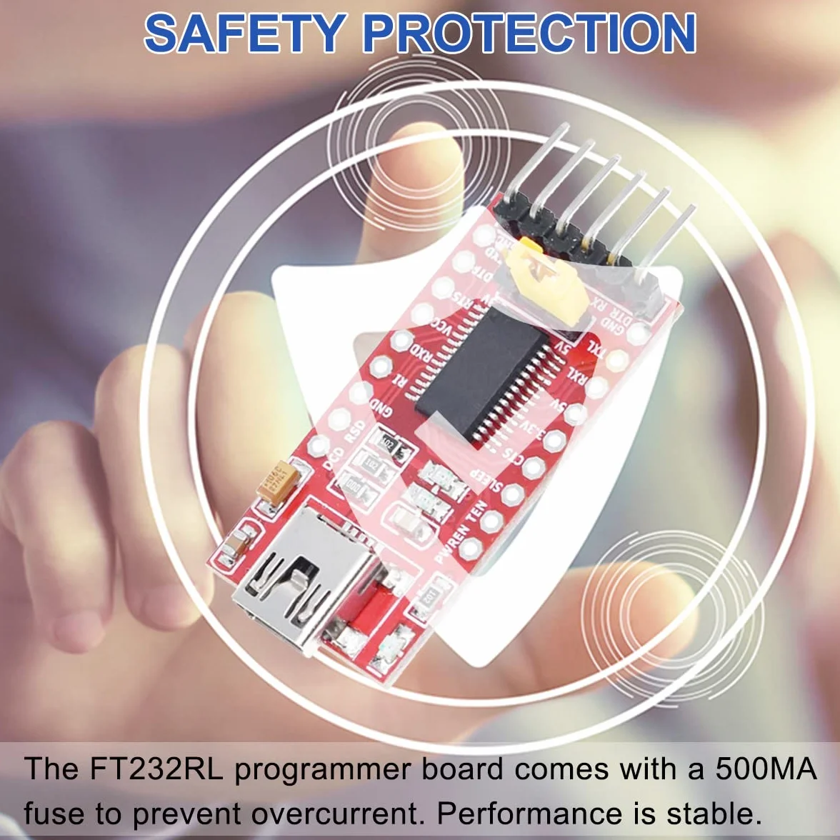 FT232RL Adaptateur Série USB vers TTL Module Convertisseur Mini Interface USB 3.3V 5.5V pour Arduino Raspberry Pi