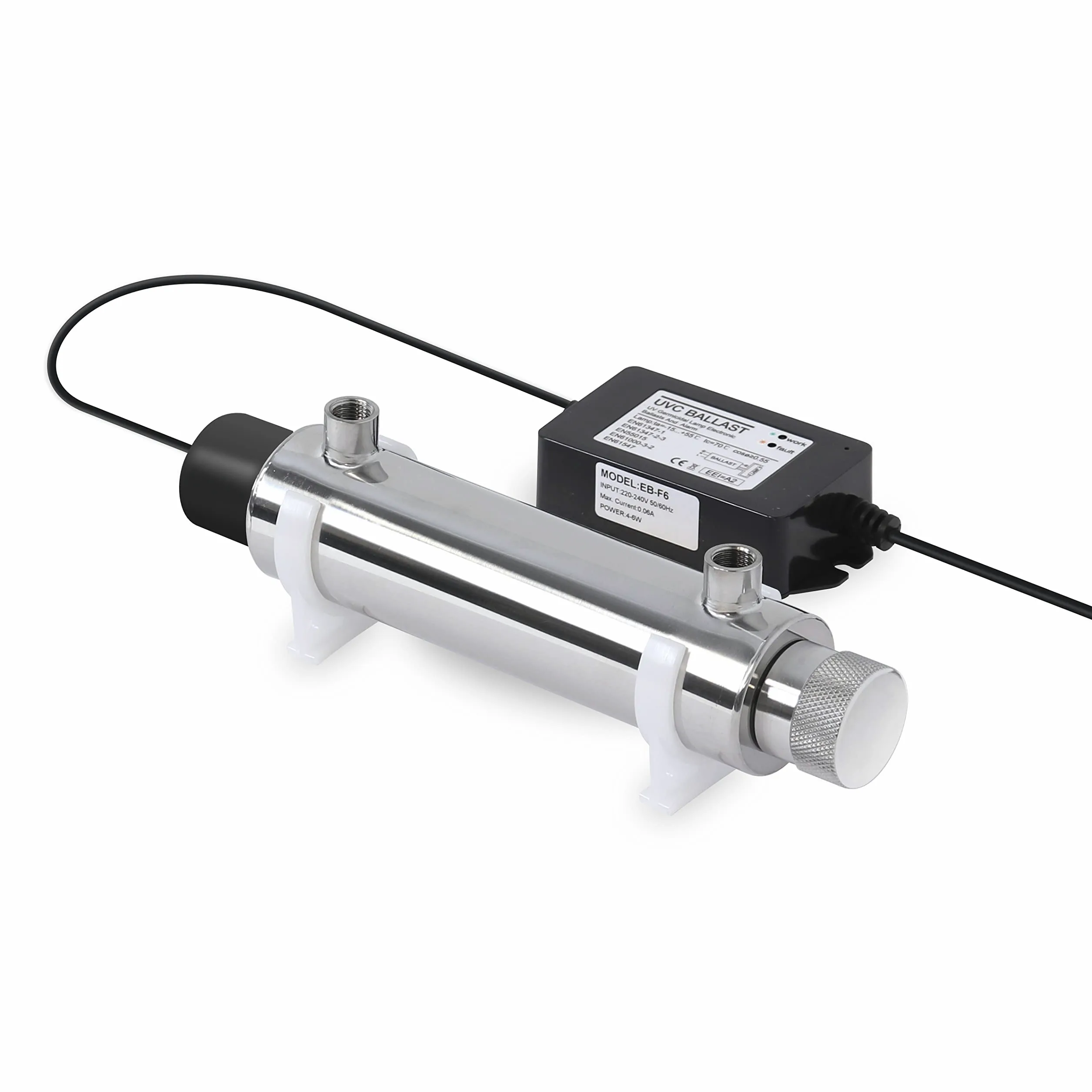 Bellerofonte Stérilisateur Eau Lampe UV 6W Débit 2L/min Micro Filtration Osmose Inverse Aquarium