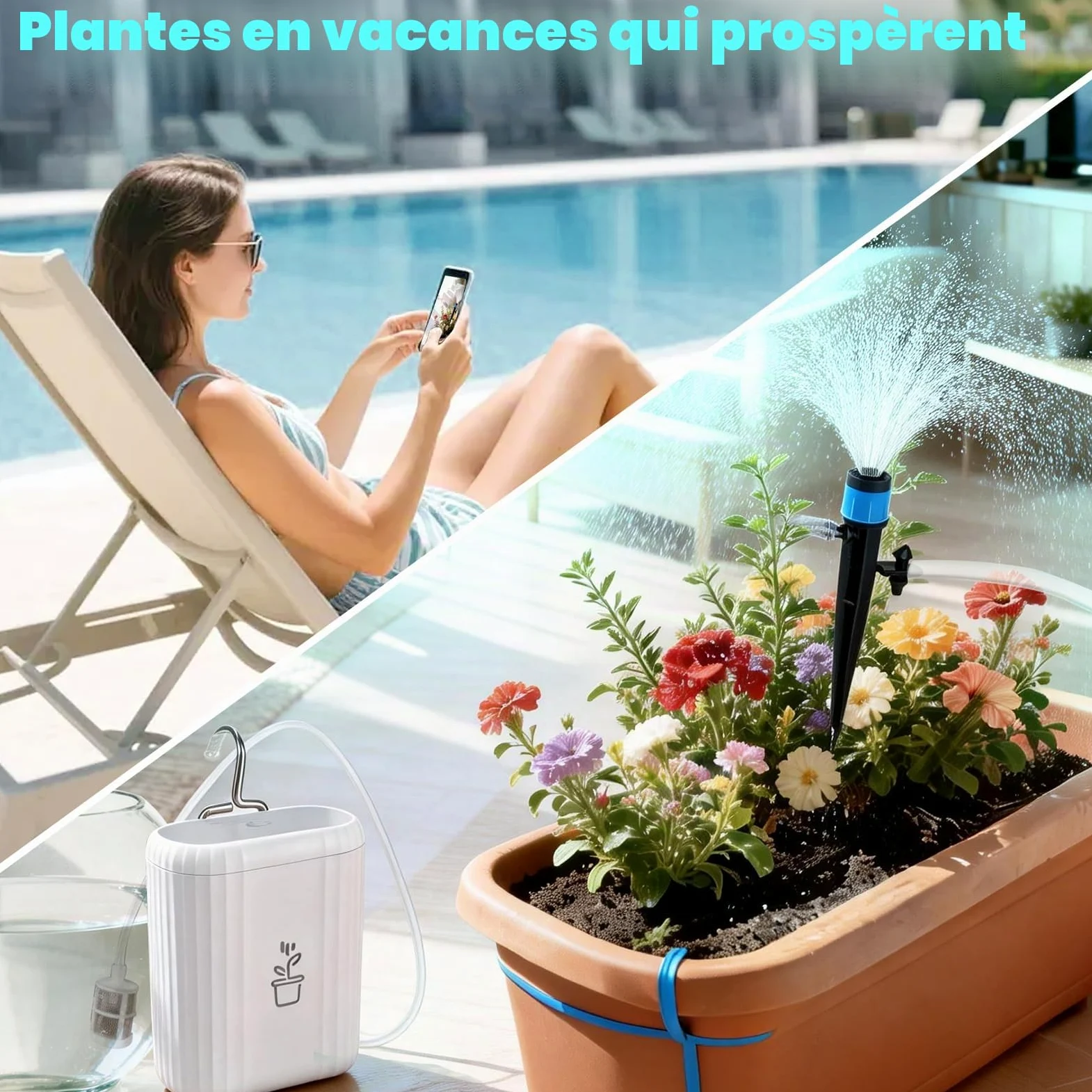 Système D'arrosage Automatique Wifi, App Control Système D'arrosage Automatique Pour Plantes En Pot D'intérieur, Kit D'arrosage Goutte à Goutte DIY Avec Alarme De Manque D'eau, Minuterie Programmable