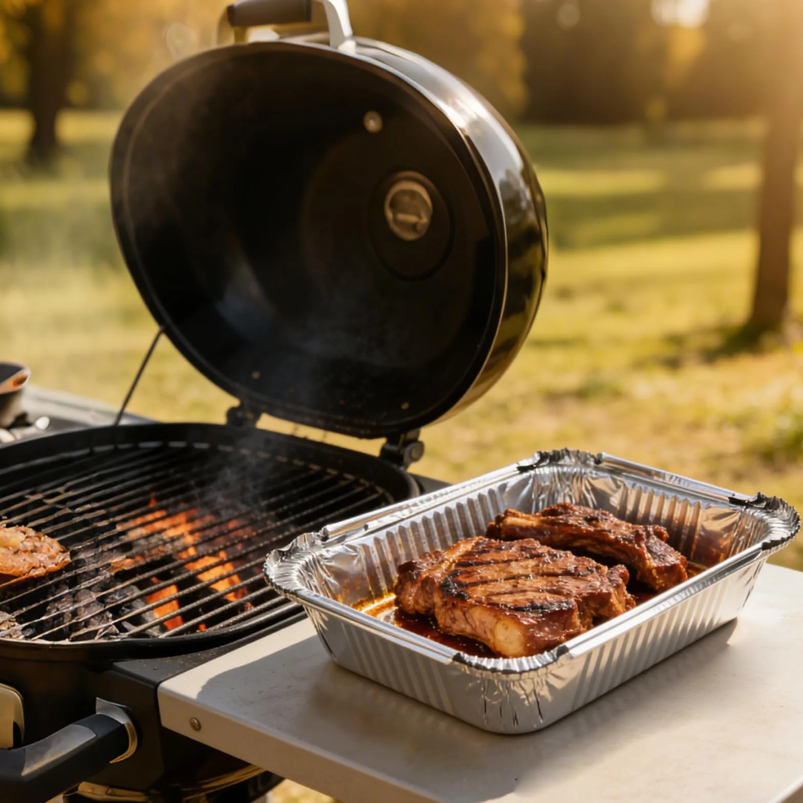 Barquettes en aluminium pour barbecue 600 ml résistantes à la chaleur réutilisables avec couvercle