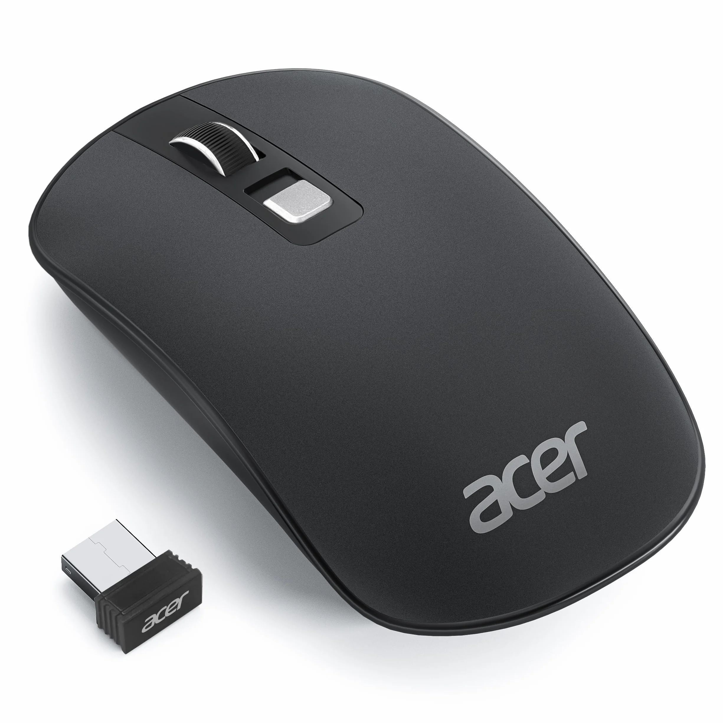 Acer Souris sans Fil 2.4GHz Optique 4 Boutons Programmables 1600 PPP Ambidextre Ergonomique USB PC