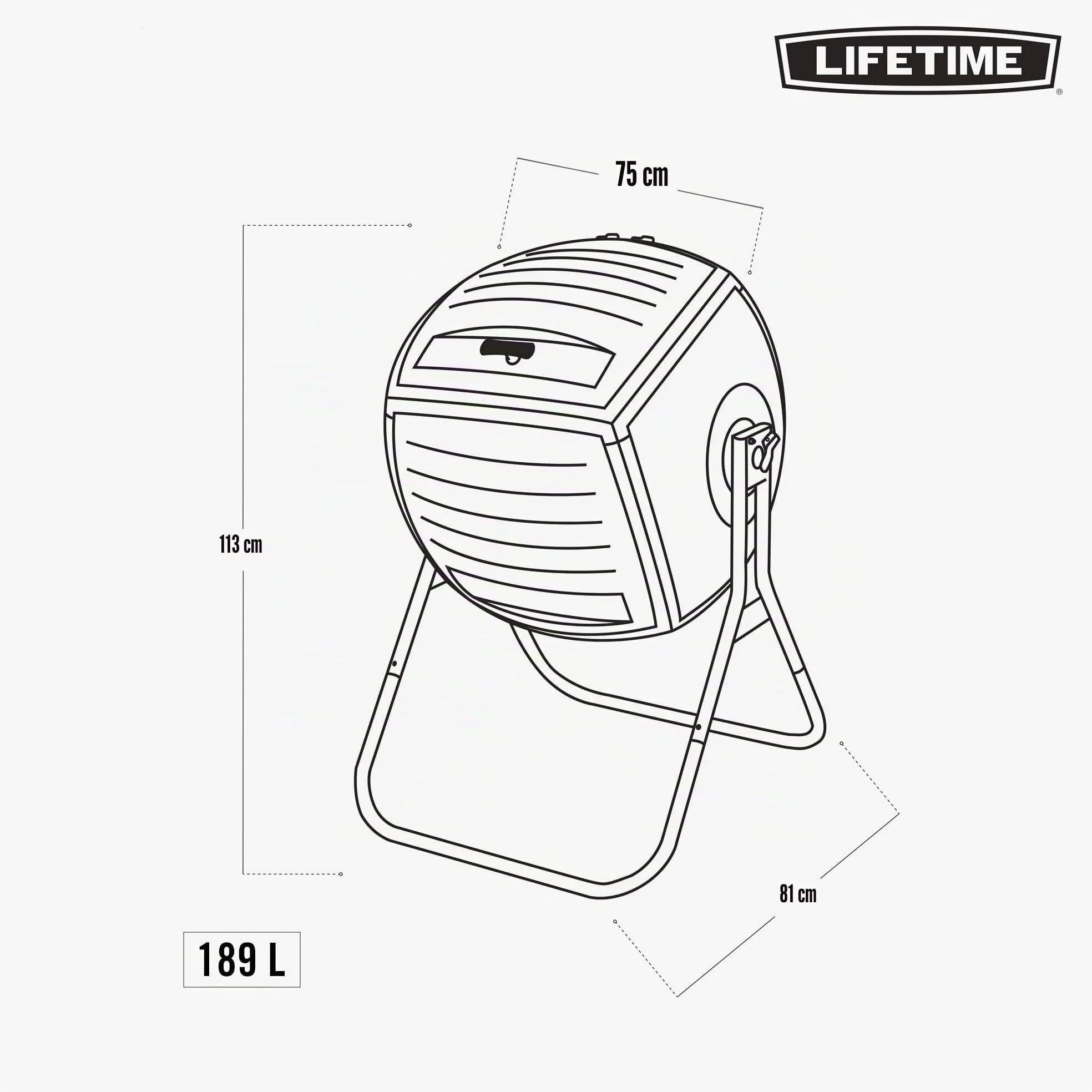 Lifetime Composteur Noir 74,9 x 77,4 x 111,7 cm