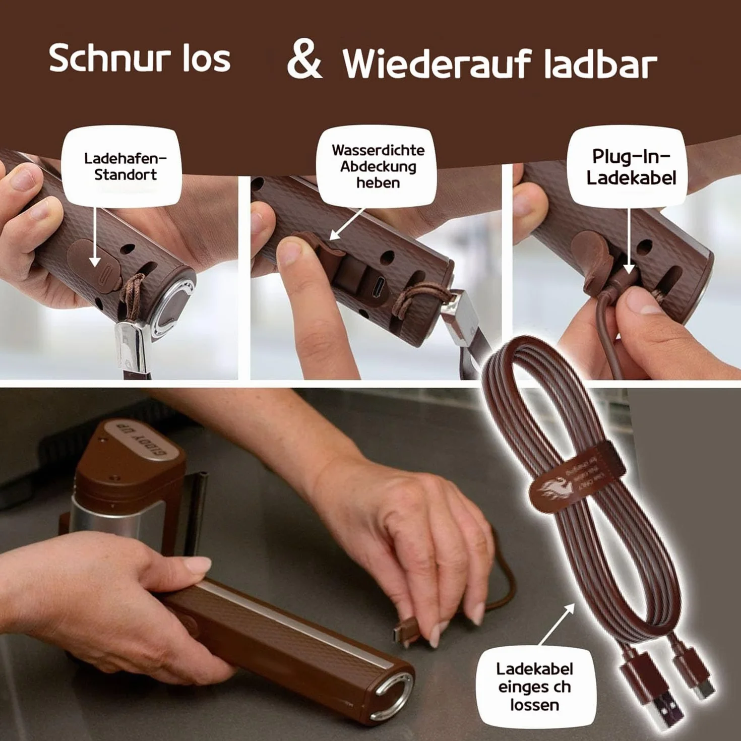 Saker Nettoyeur de barbecue électrique sans brosse en acier inoxydable amovible