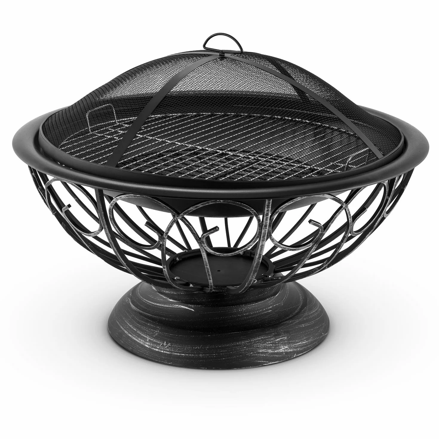 Blumfeldt Brasero de Jardin 75 cm Foyer Large Grille 60 cm Barbecue Tulip Noir